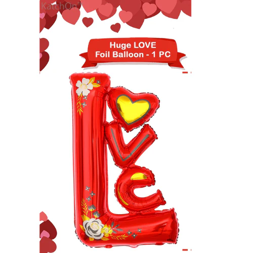Unique Style Love Alphabet Shape Foil Balloon (Red)(Pack of1 pcs) - Image 3