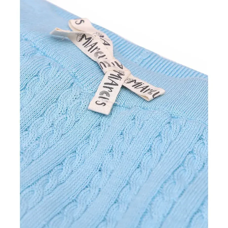 Unisex Cabel Knitted Cardigan With Baby Pyjama Set - Image 7