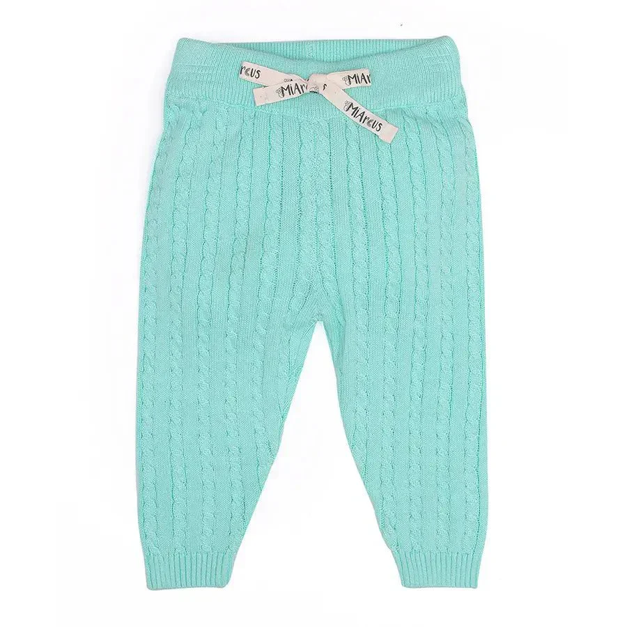 Unisex Cable Knitted Baby Cardigan With Pyjama Set - Image 3