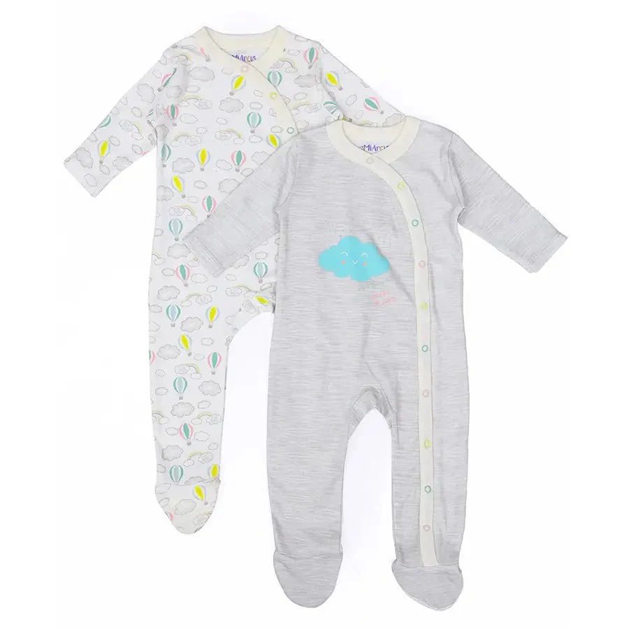 Unisex Comfy Knitted Sleep Suit For Baby - Arcus (Pack Of 2)