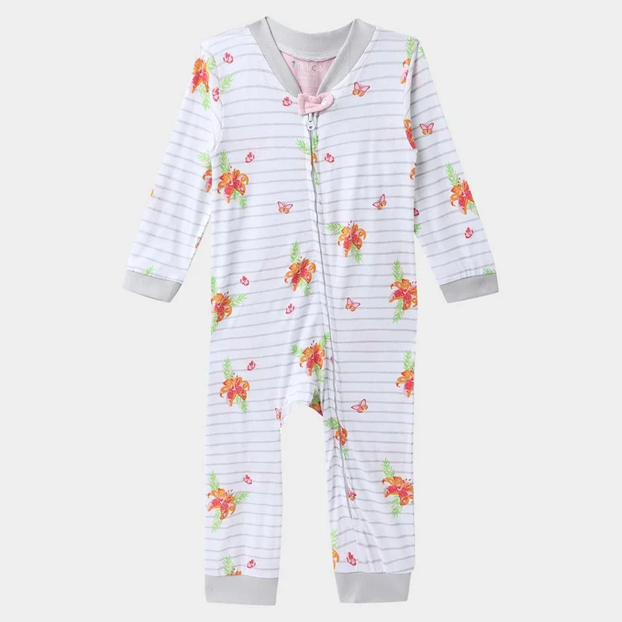 Unisex Floral Print Comfy Baby Sleep Suit (Pack Of 3) - Image 7