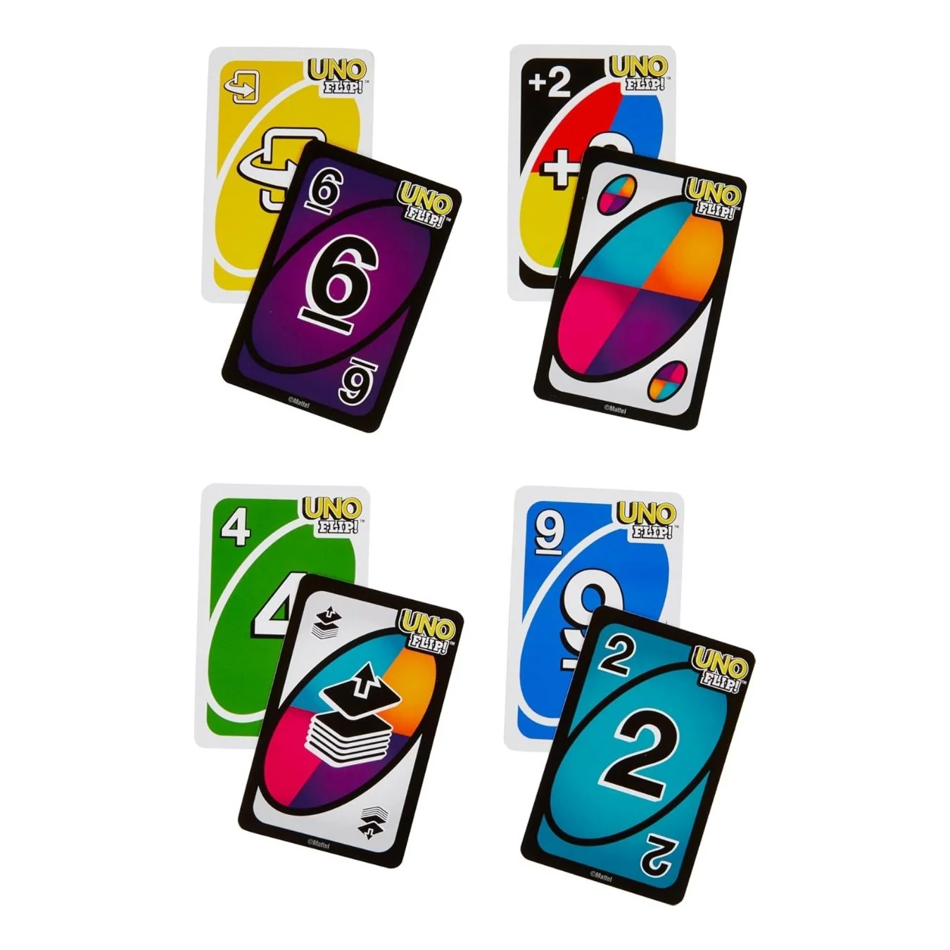 Uno Flip (112 Cards) & Uno DOS (108 Cards)  - Playing Card Game (for 7 years & above) - With Instructions - Image 2