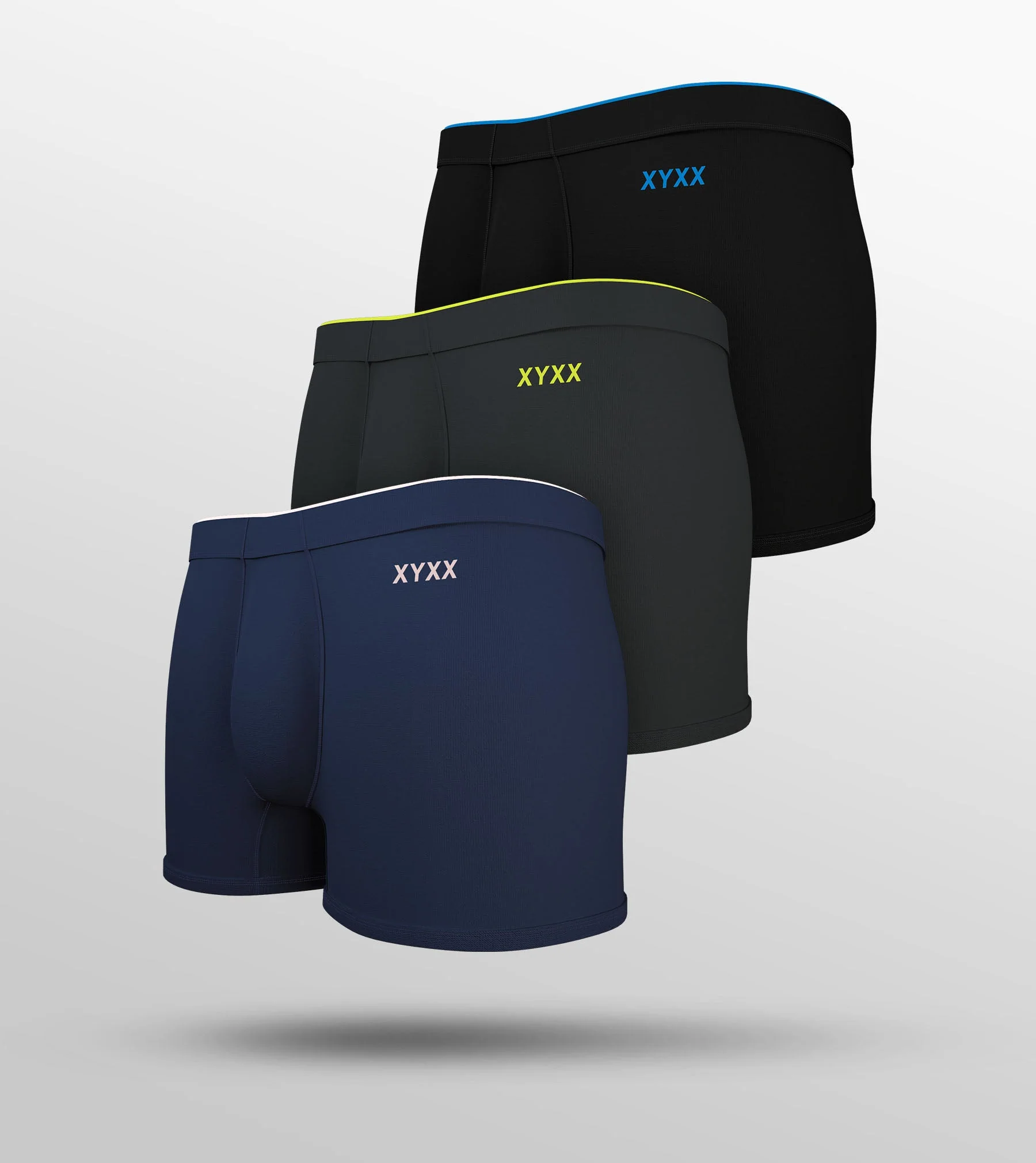 Uno Modal Trunks Pack of 3 (Black, Blue, Grey)