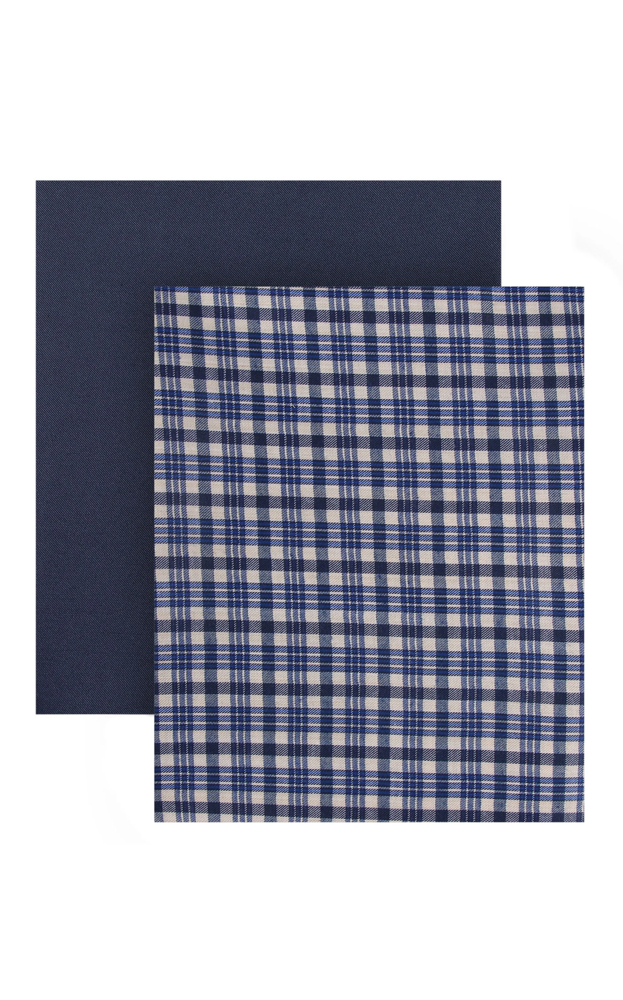 Unstitched PolyBlend Checks Shirt & Matching Trouser Set - Image 11