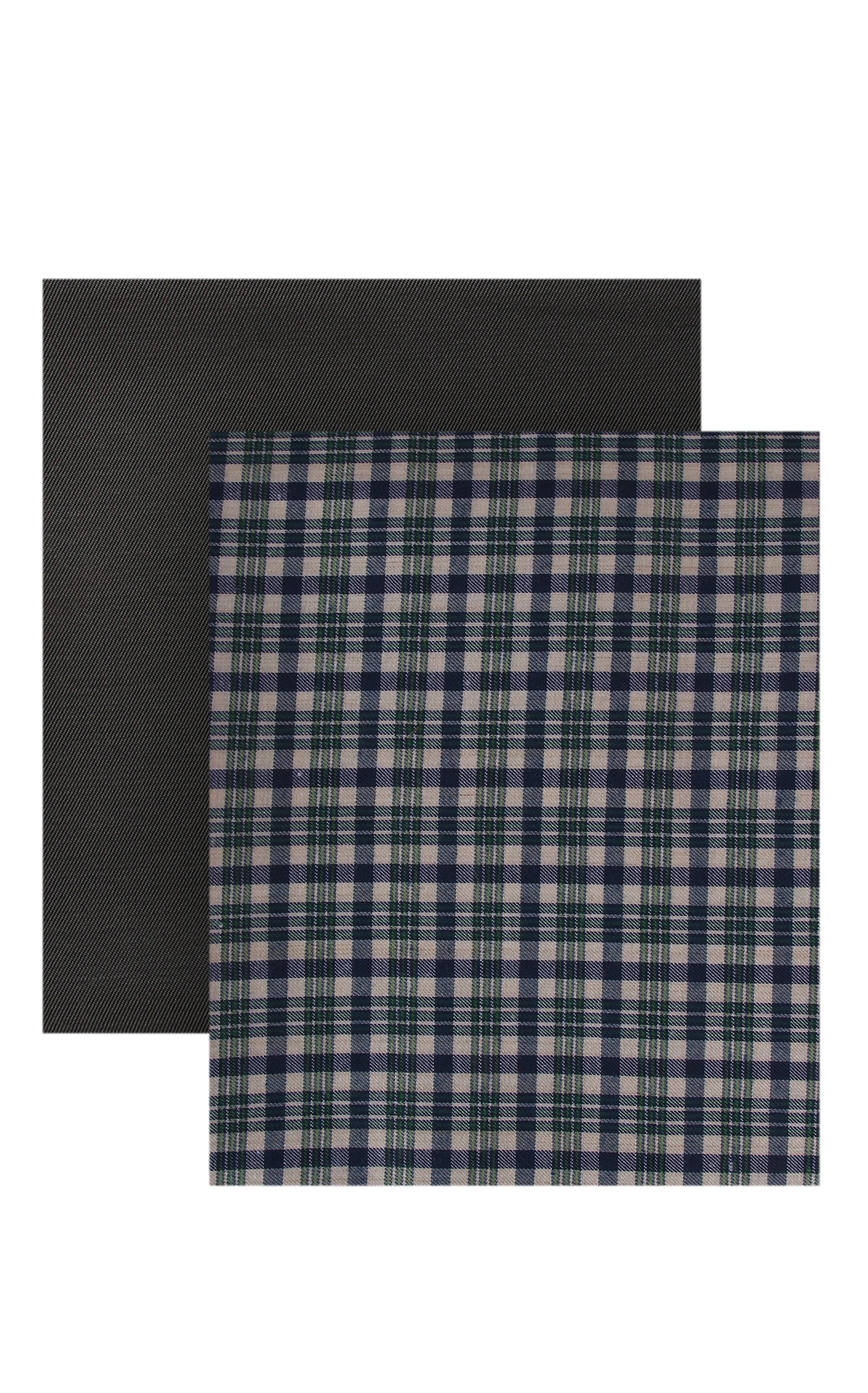 Unstitched PolyBlend Checks Shirt & Matching Trouser Set - Image 8