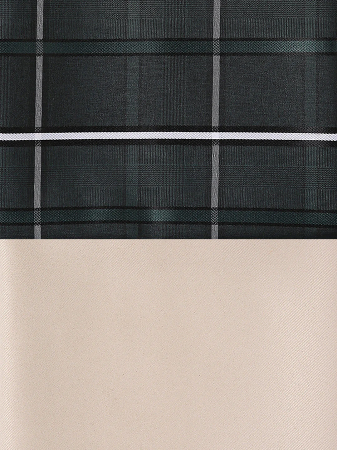 Unstitched PolyBlend Green Checks Shirt and Beige Trouser Fabric Piece Set - Image 4