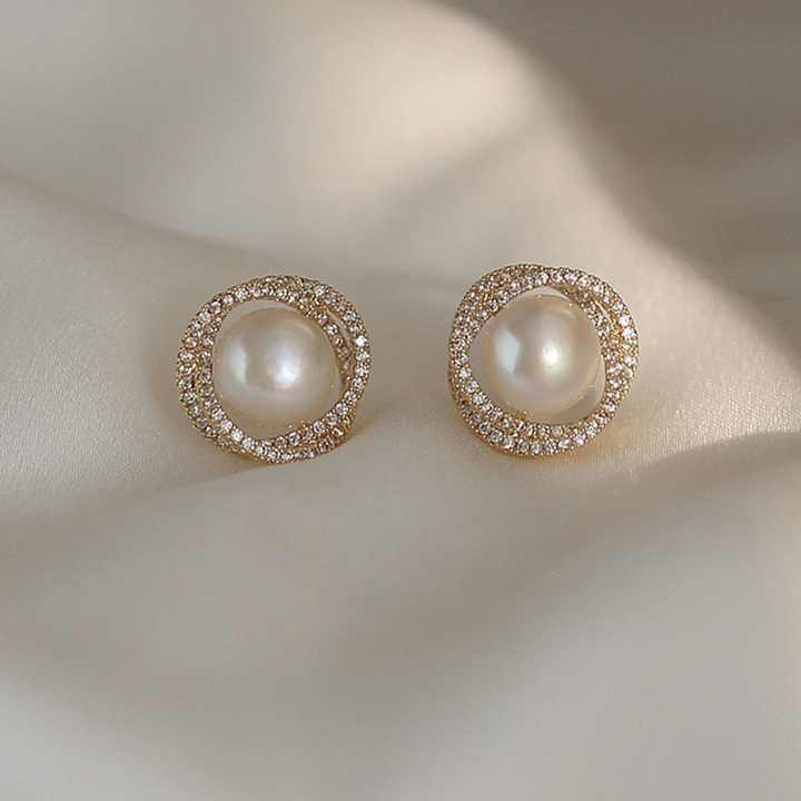 Uplifting Glow White Stud Earring - Image 7