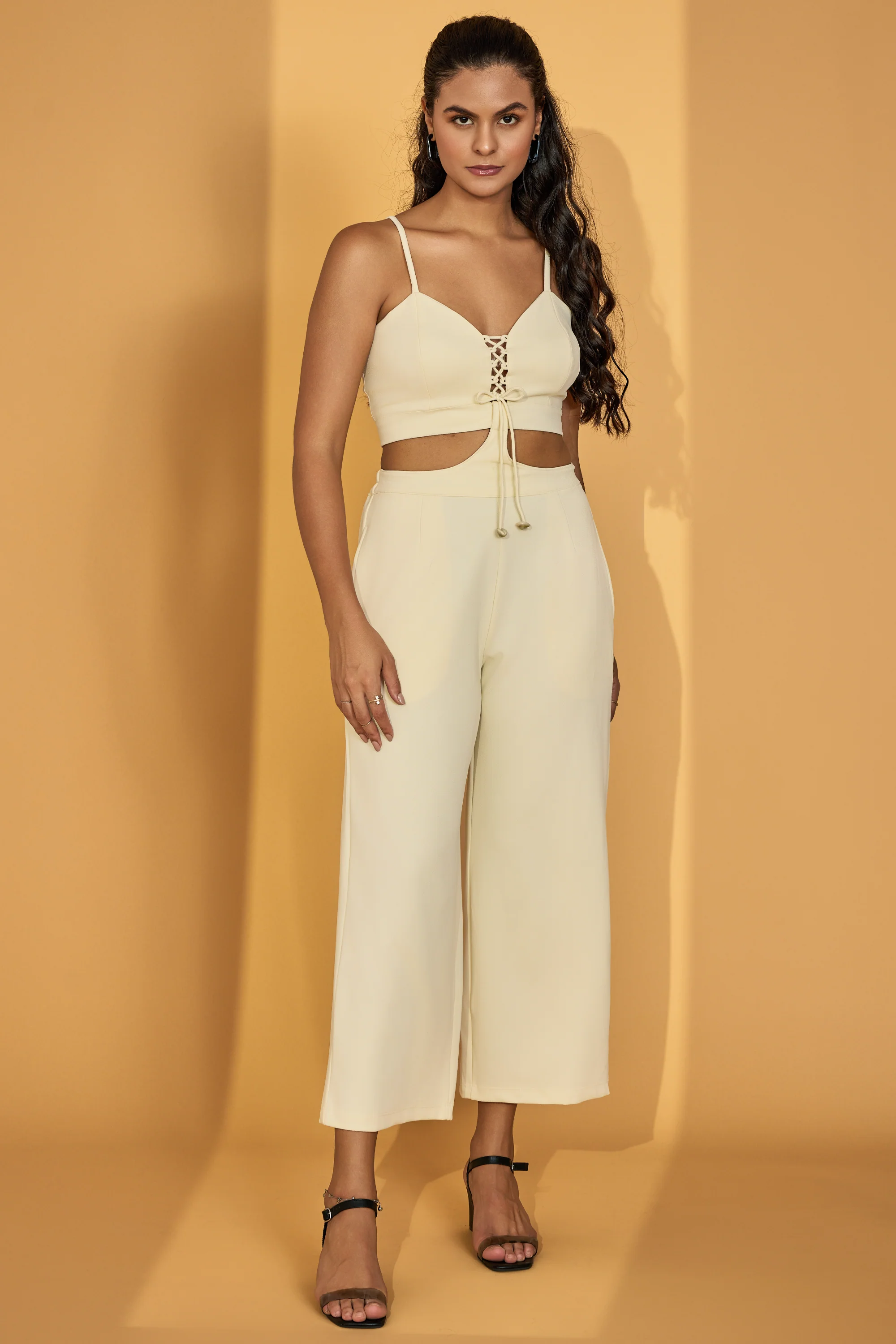 Urban Sundari Women's Ankle Length Jumpsuit - Shoulder Straps, Sleeveless, Cotton with Front Lace Embellished Design - Image 7
