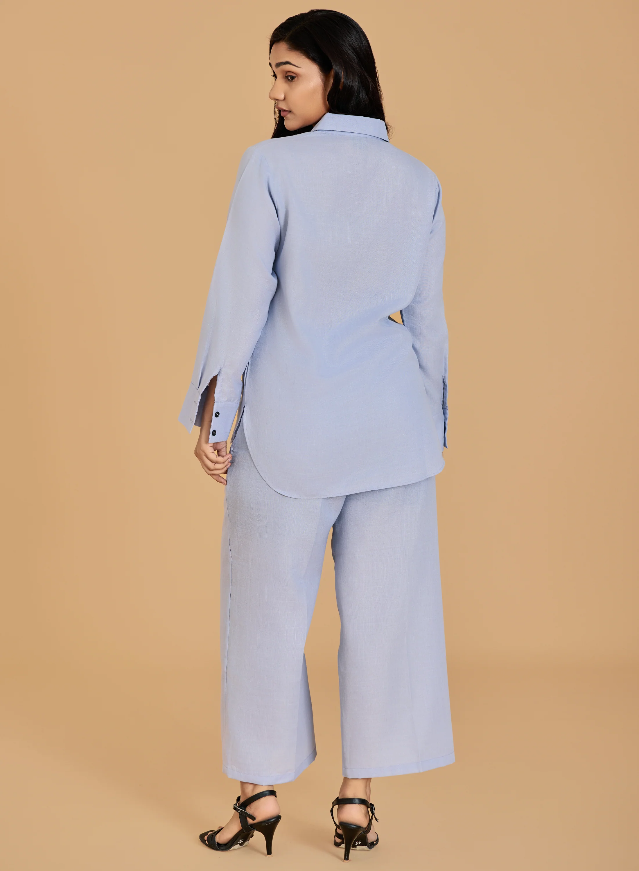 Urban Sundari Women's Cotton Co-ord Set with Embroidered Shirt and Trousers - Image 2
