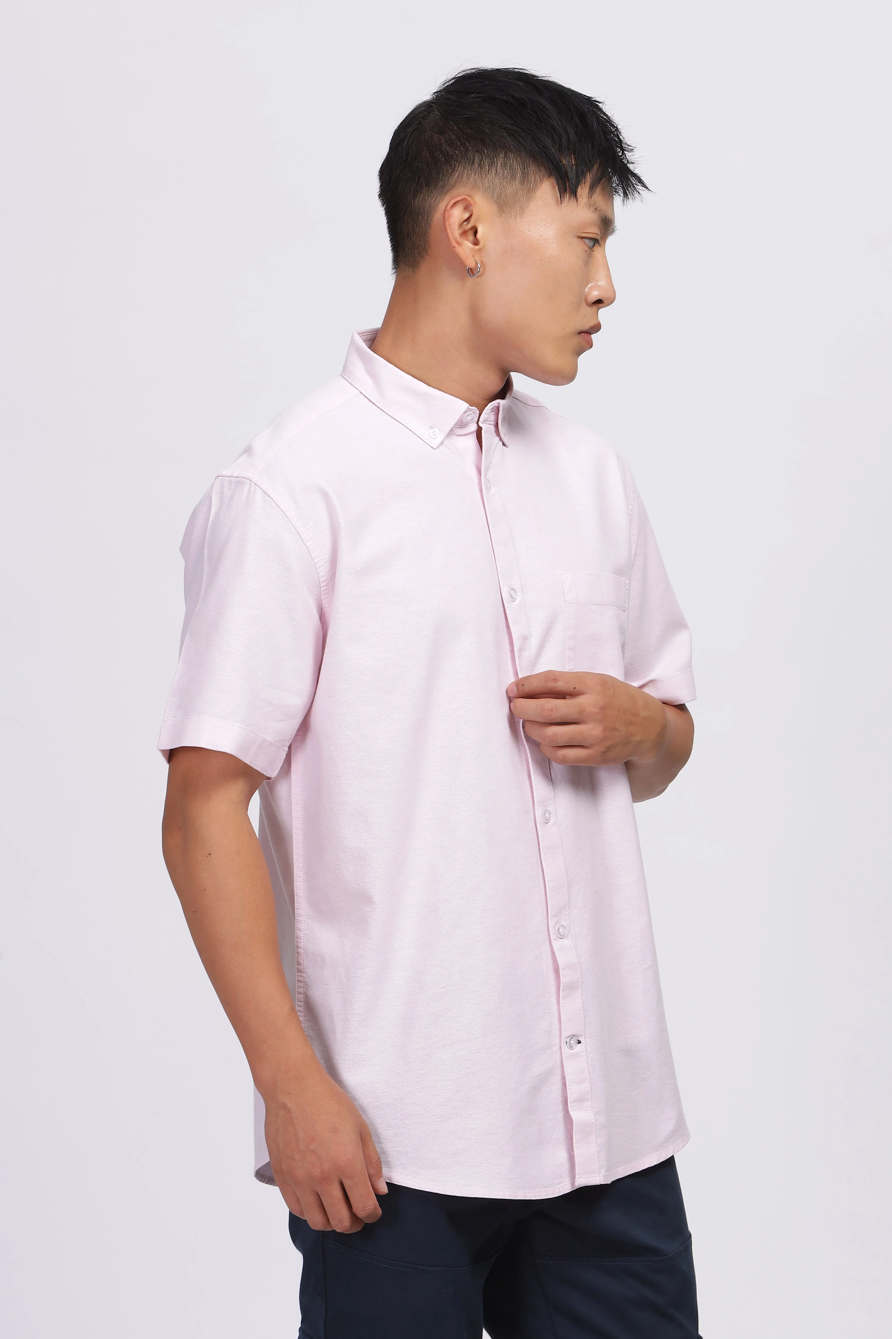 Uri Baby Pink Button Down Oxford Shirt - Image 2