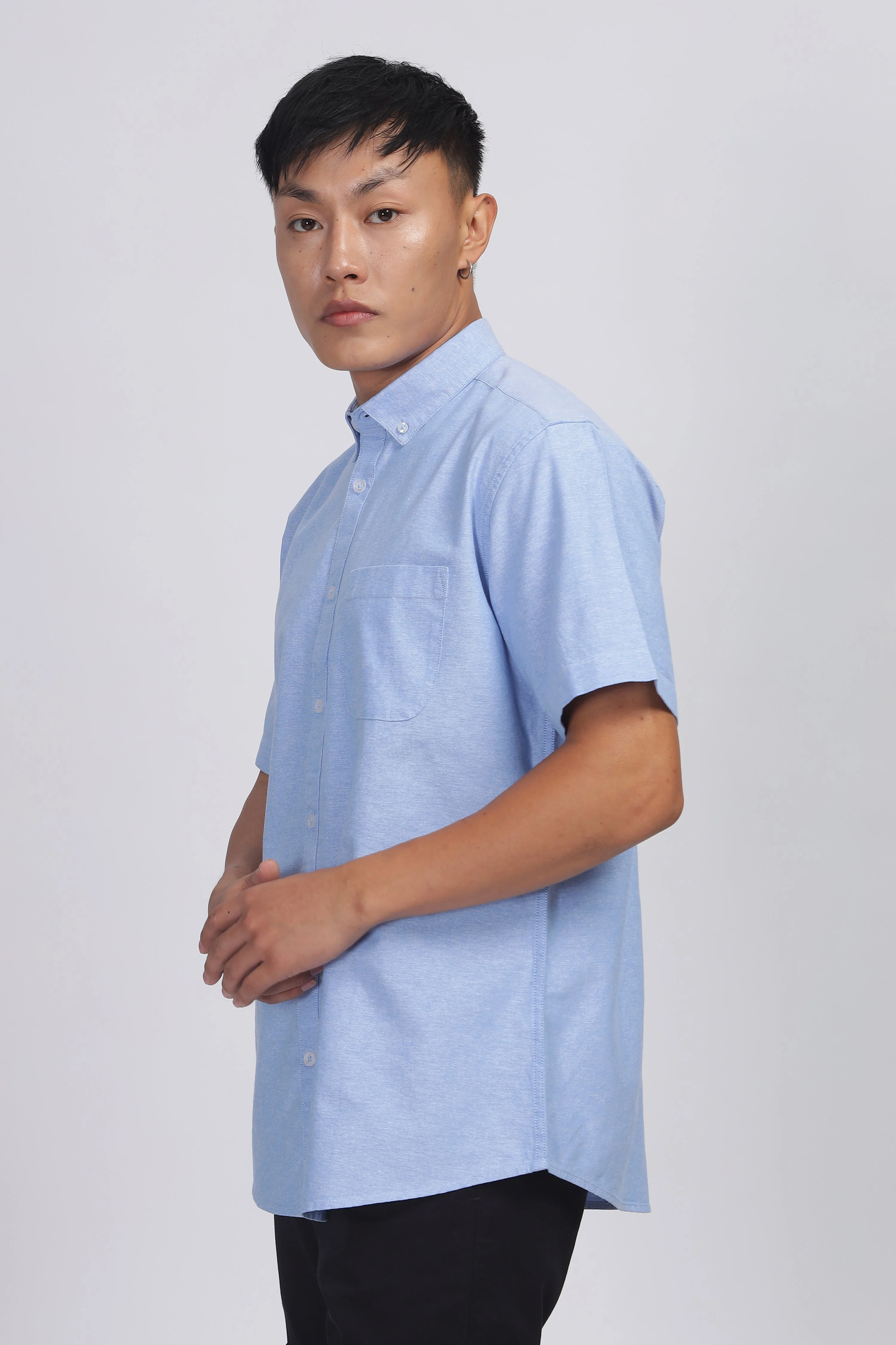 Uri Blue Button Down Oxford Shirt - Image 3