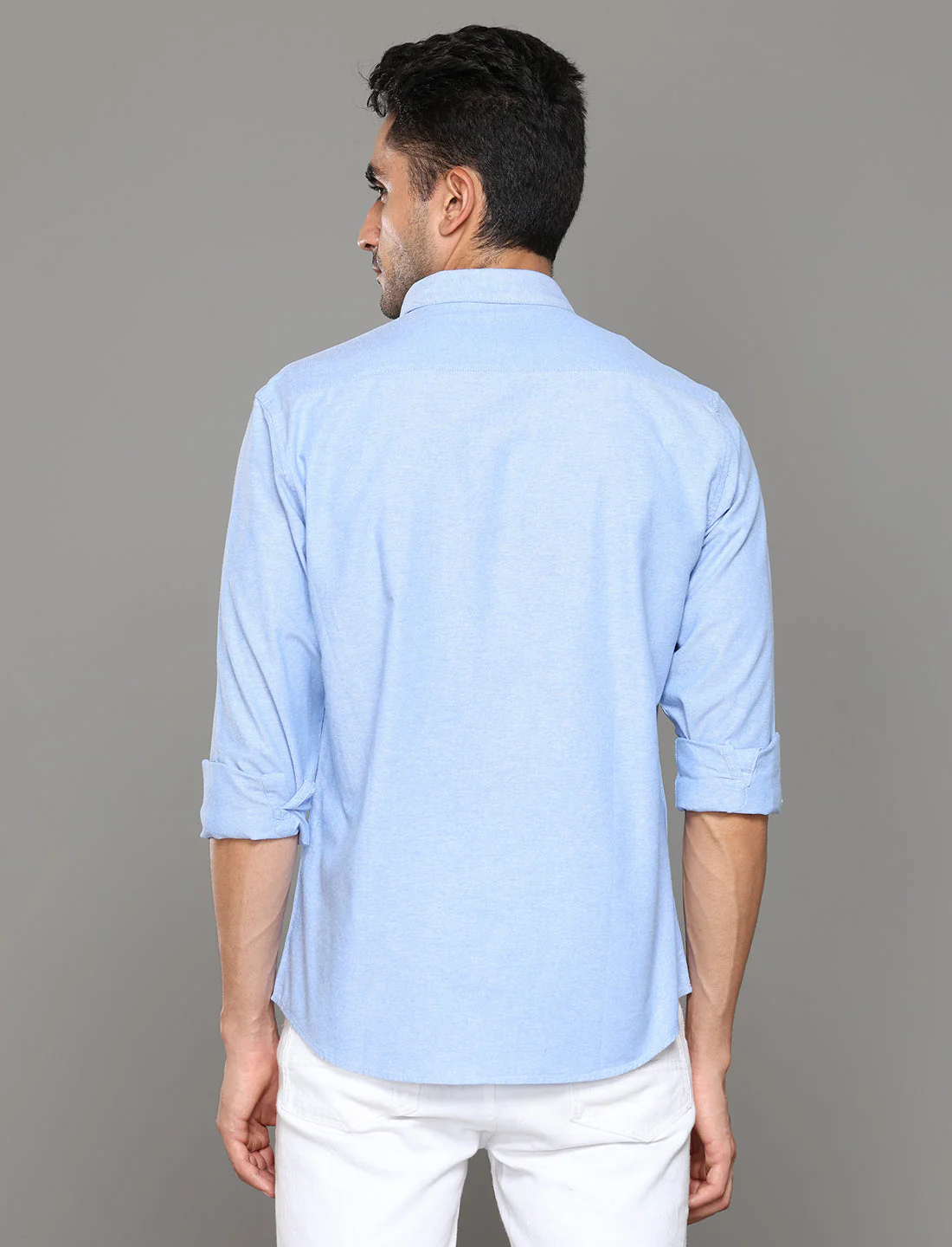 Uri Blue Oxford Regular Fit Casual Shirt - Image 4