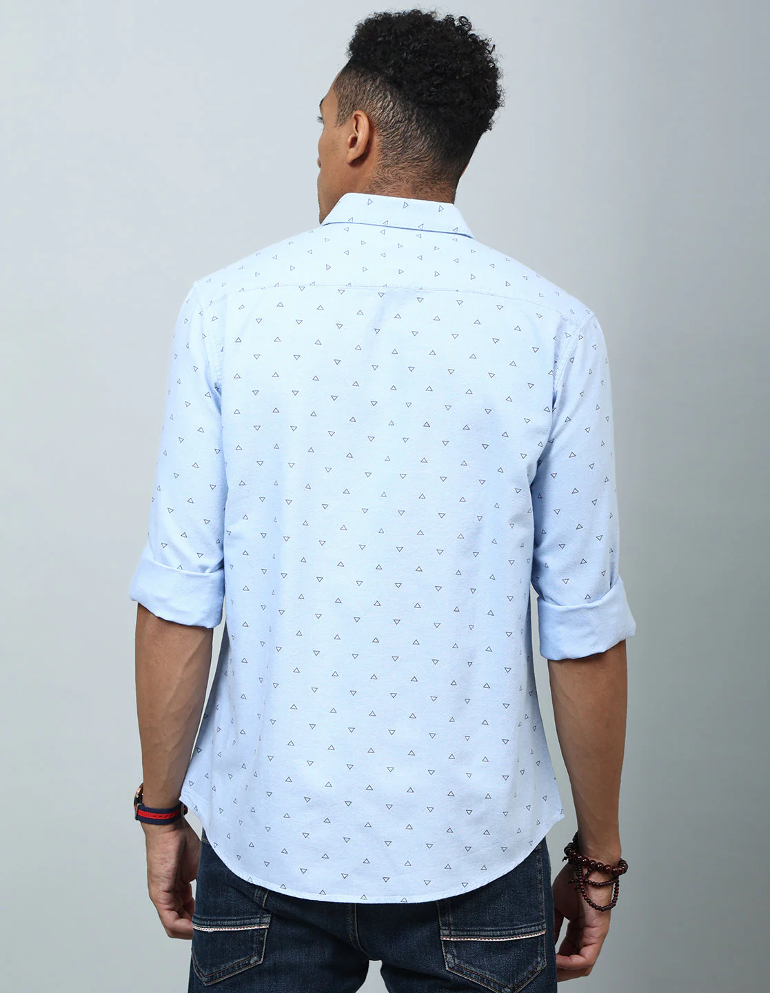 Uri Blue Regular Fit Cotton Shirt - Image 4
