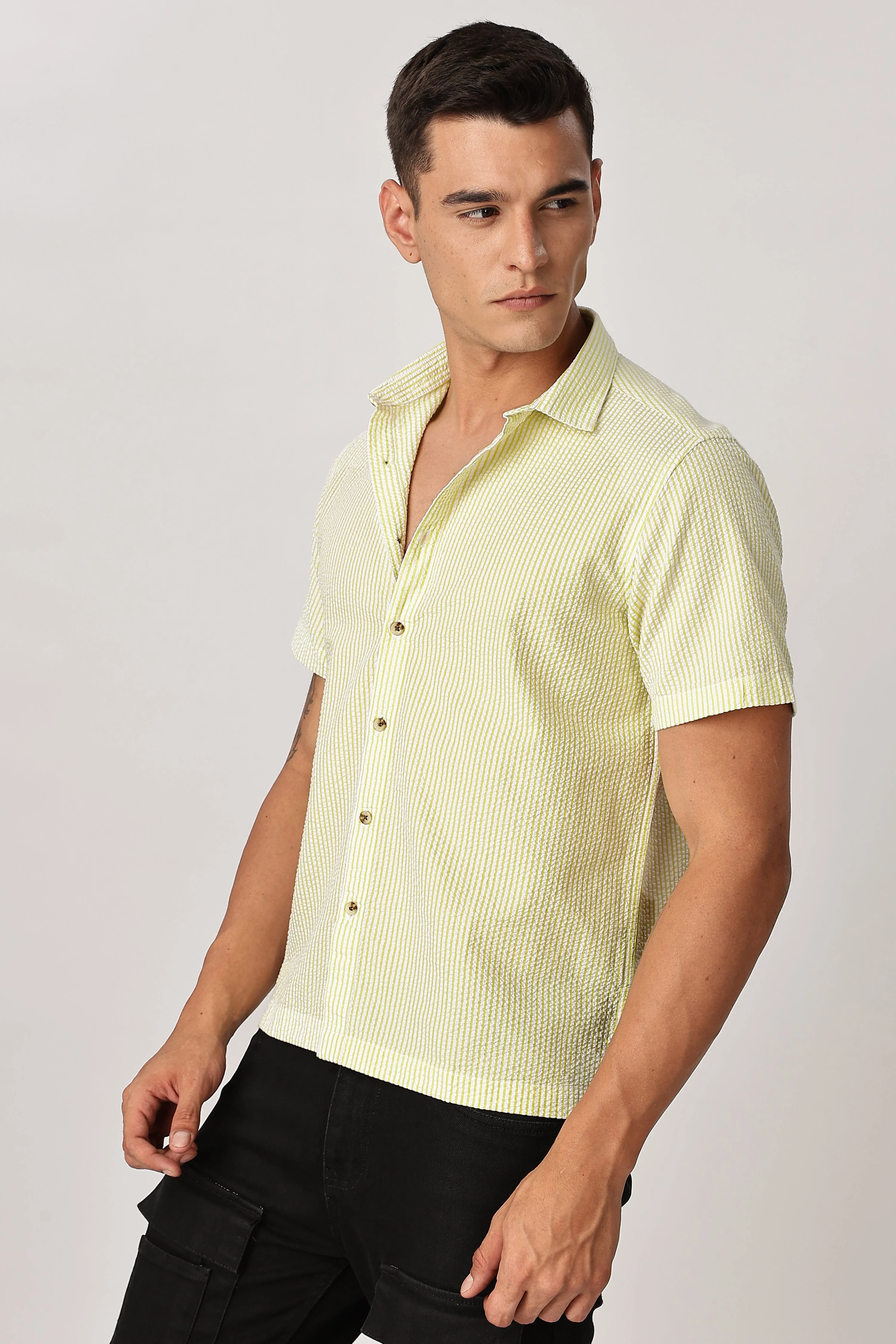 Uri Butter Yellow Seersucker Shirt - Image 3