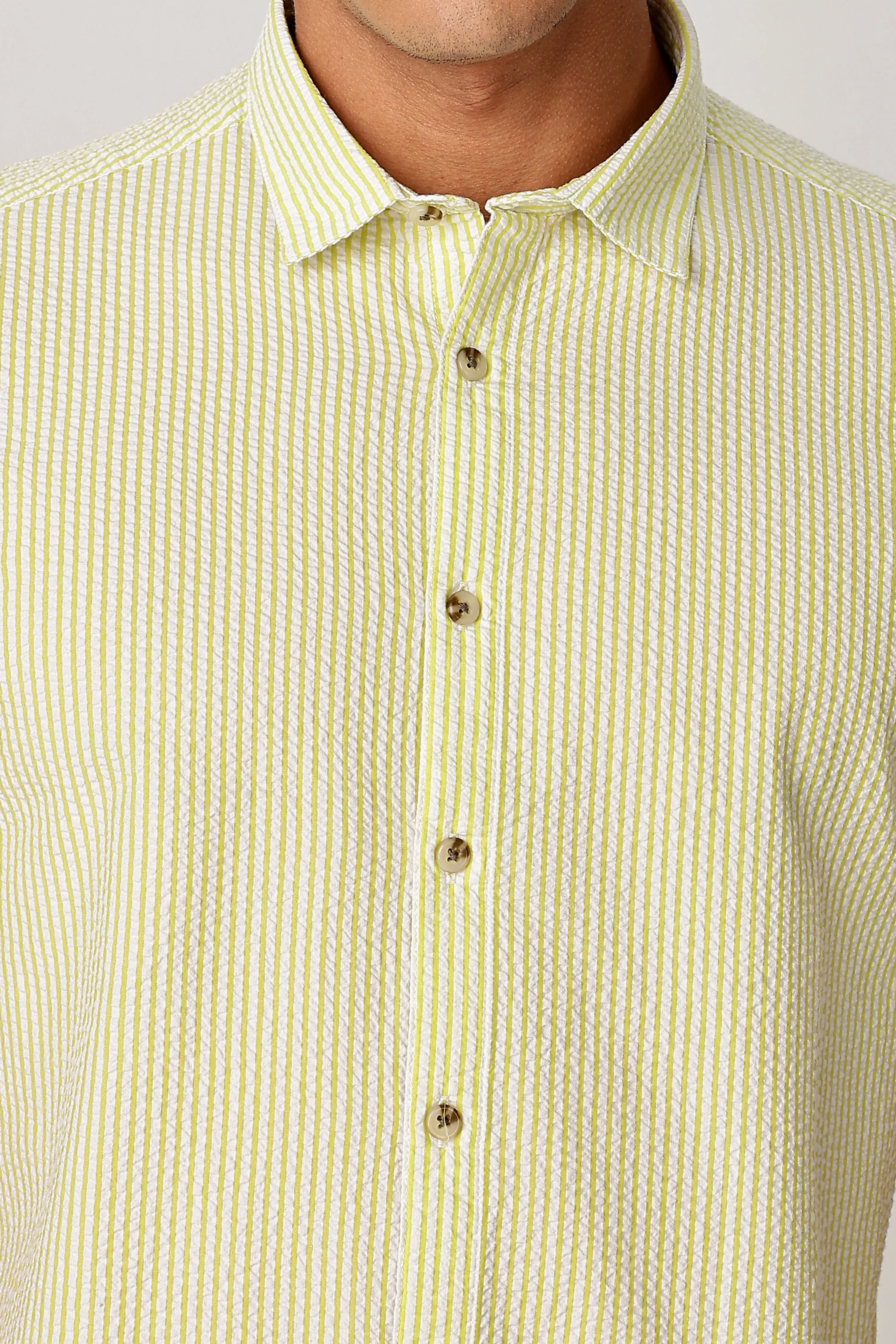 Uri Butter Yellow Seersucker Shirt - Image 8