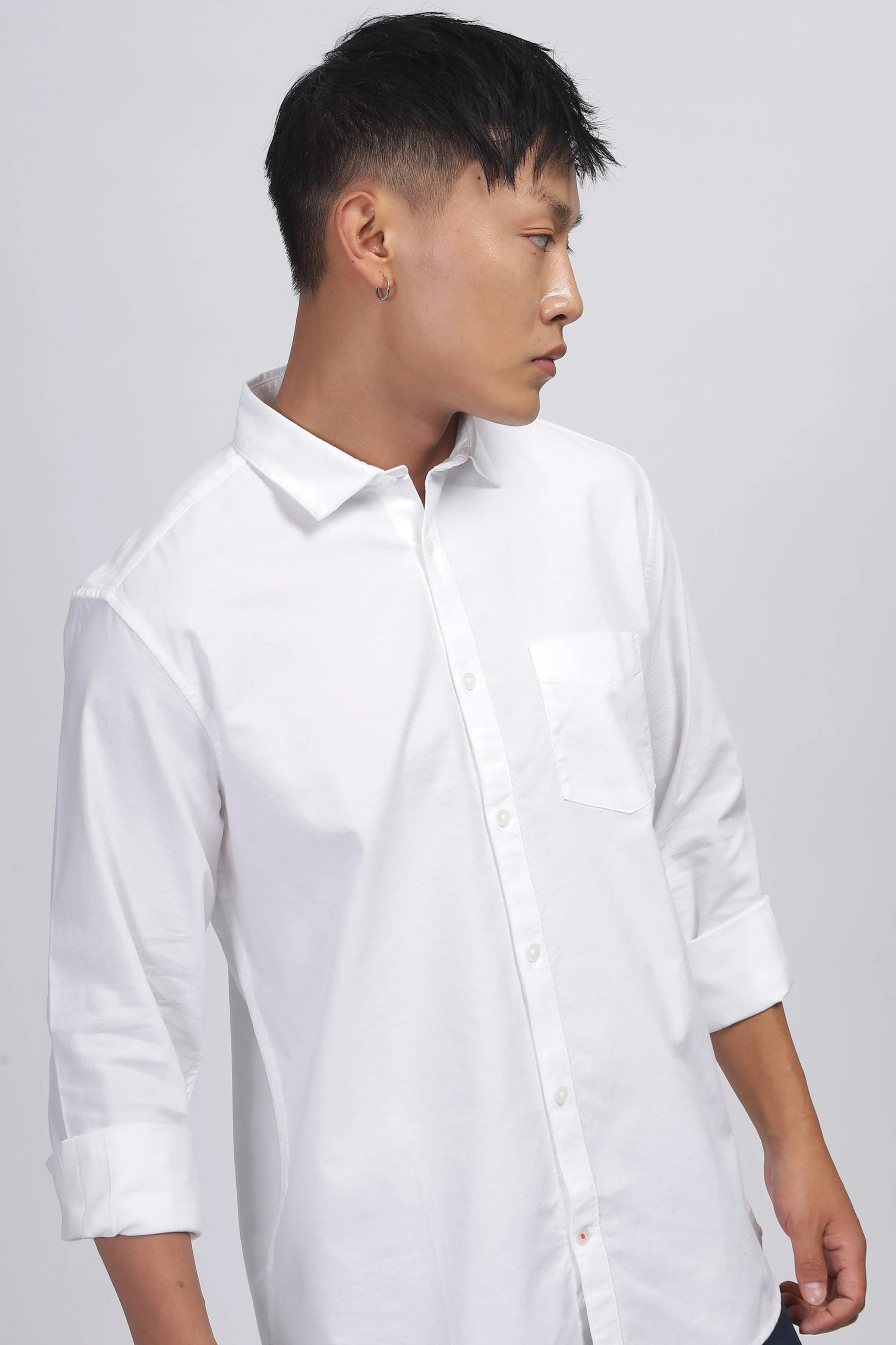 Uri Classic White Oxford Solid Shirt - Image 3