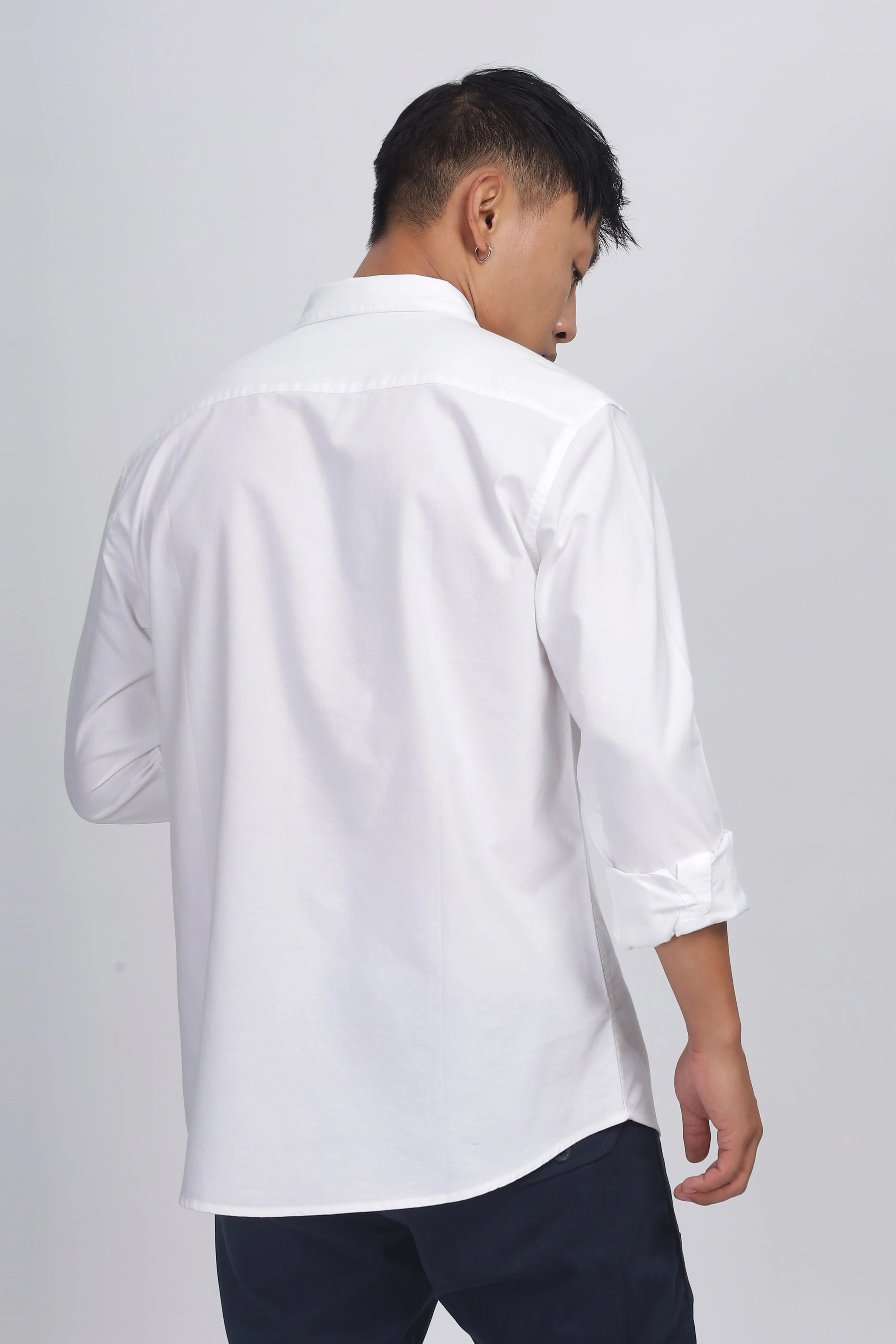 Uri Classic White Oxford Solid Shirt - Image 4
