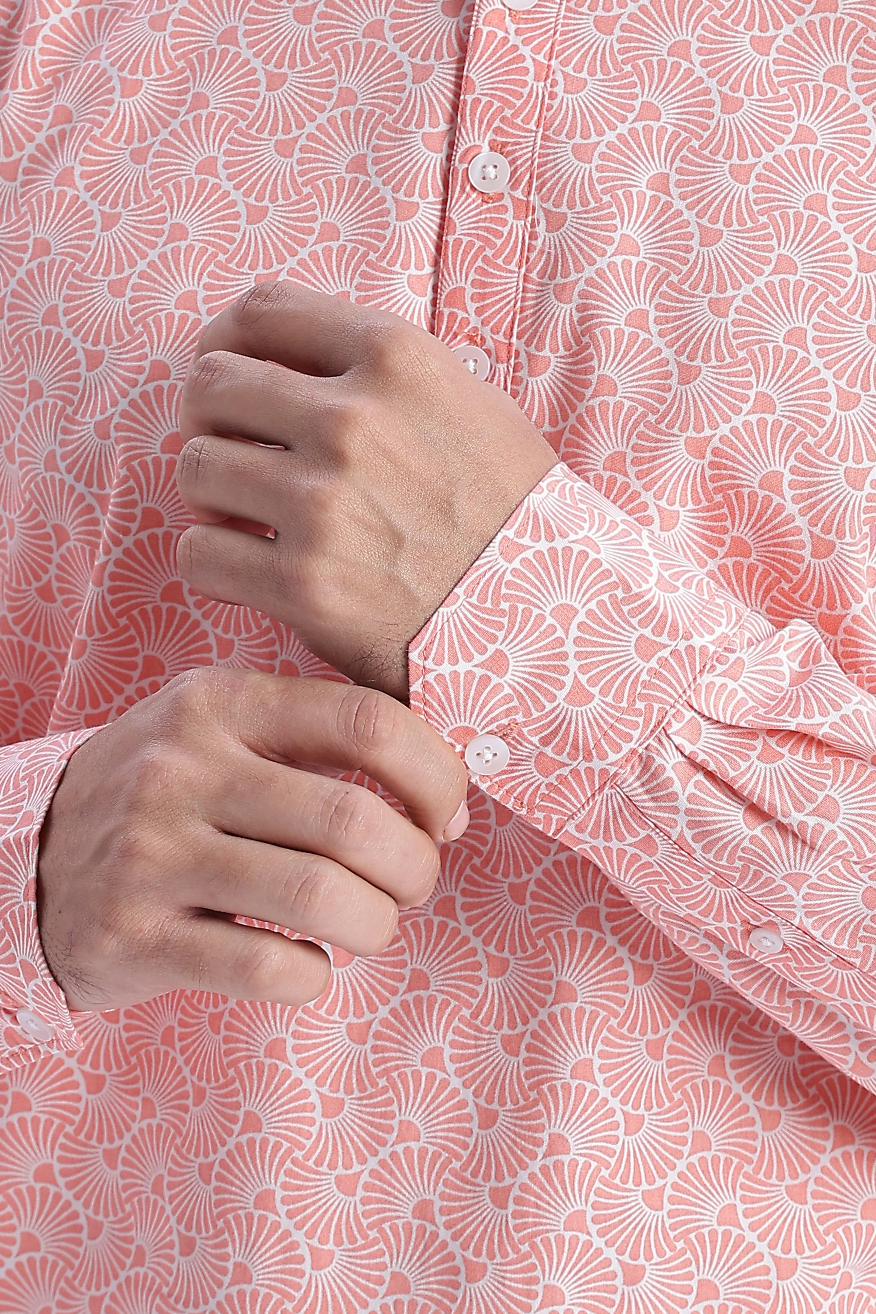 Uri Coral Pink Printed Short Kurta - Image 8