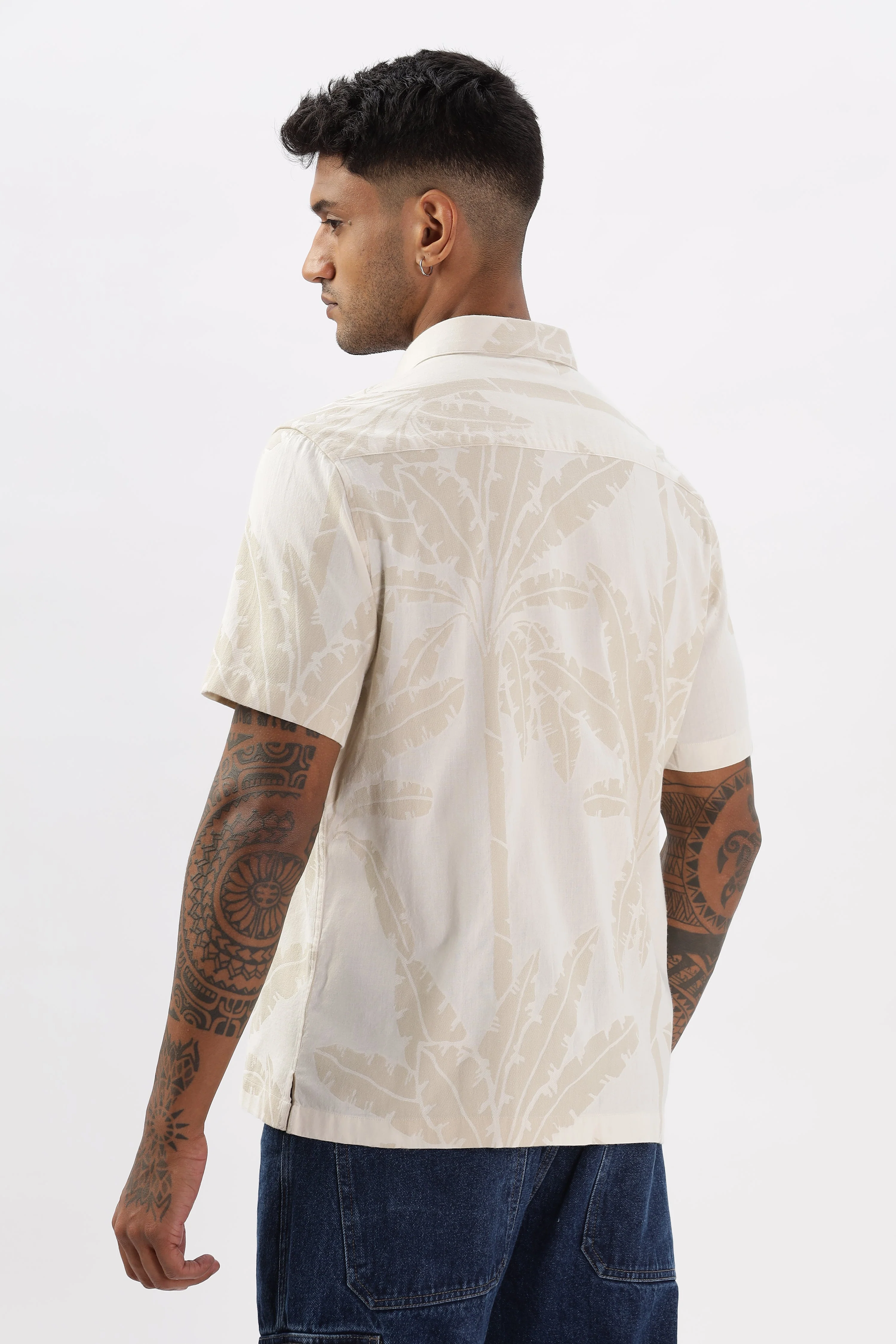 Uri Cream Floral Print Boxy Shirt - Image 3