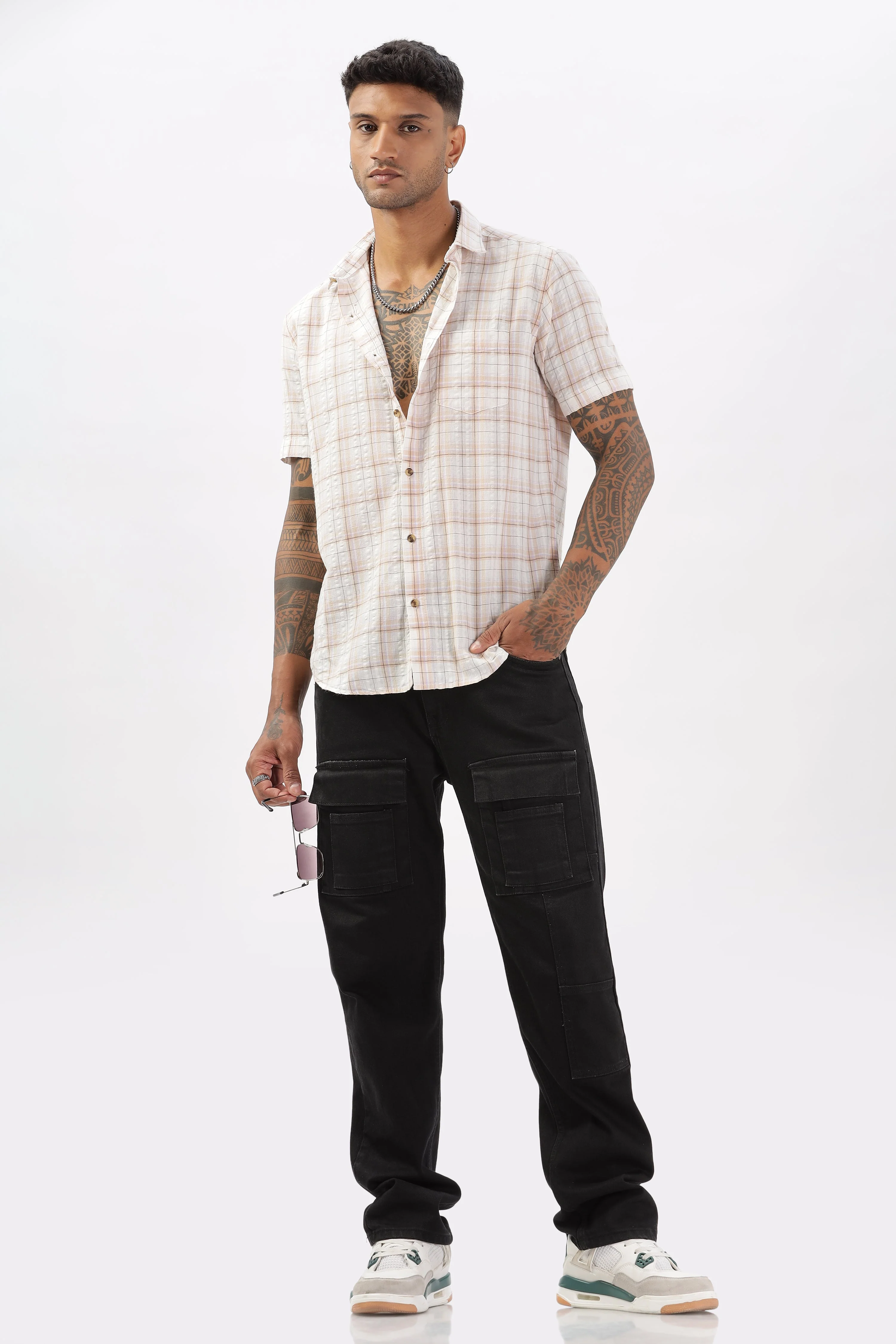 Uri Cream Seersucker Casual Shirt - Image 5