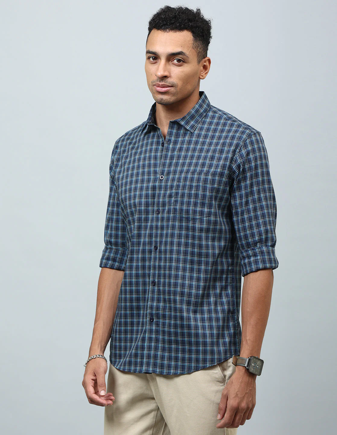 Uri Dark Blue Casual Shirt - Image 4