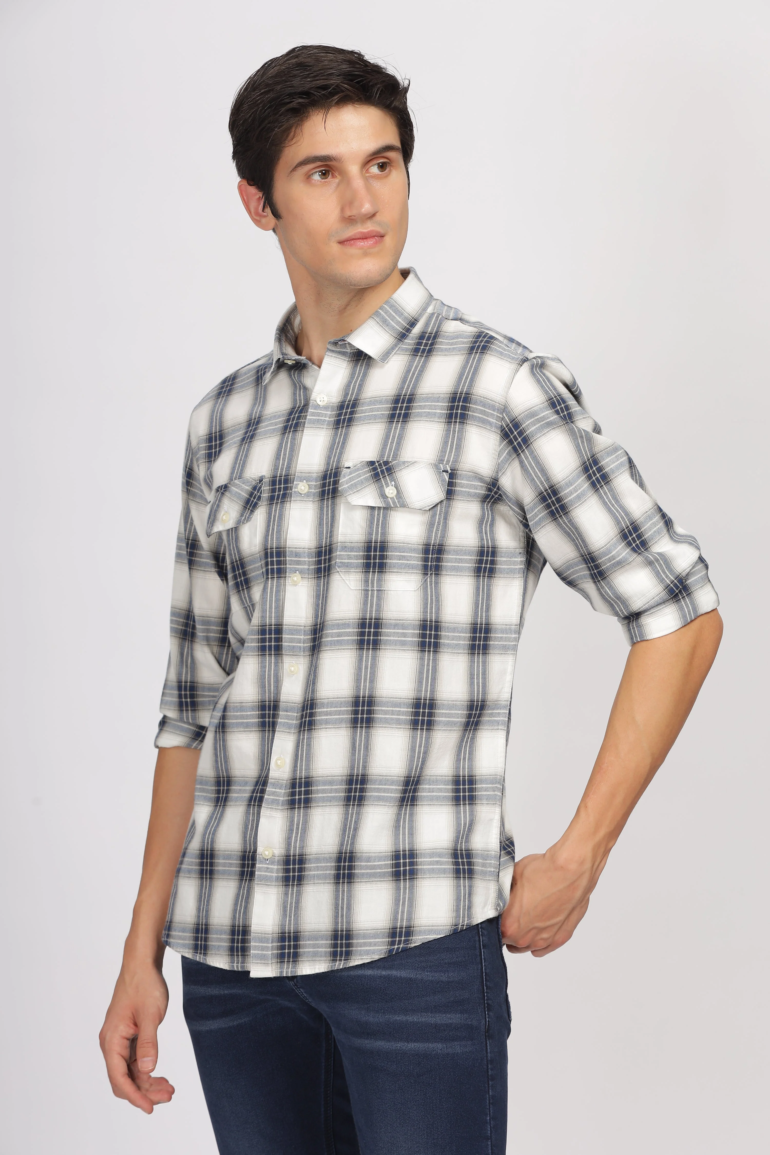 Uri Double Pocket Regular Fit Cotton Shirt - Image 2