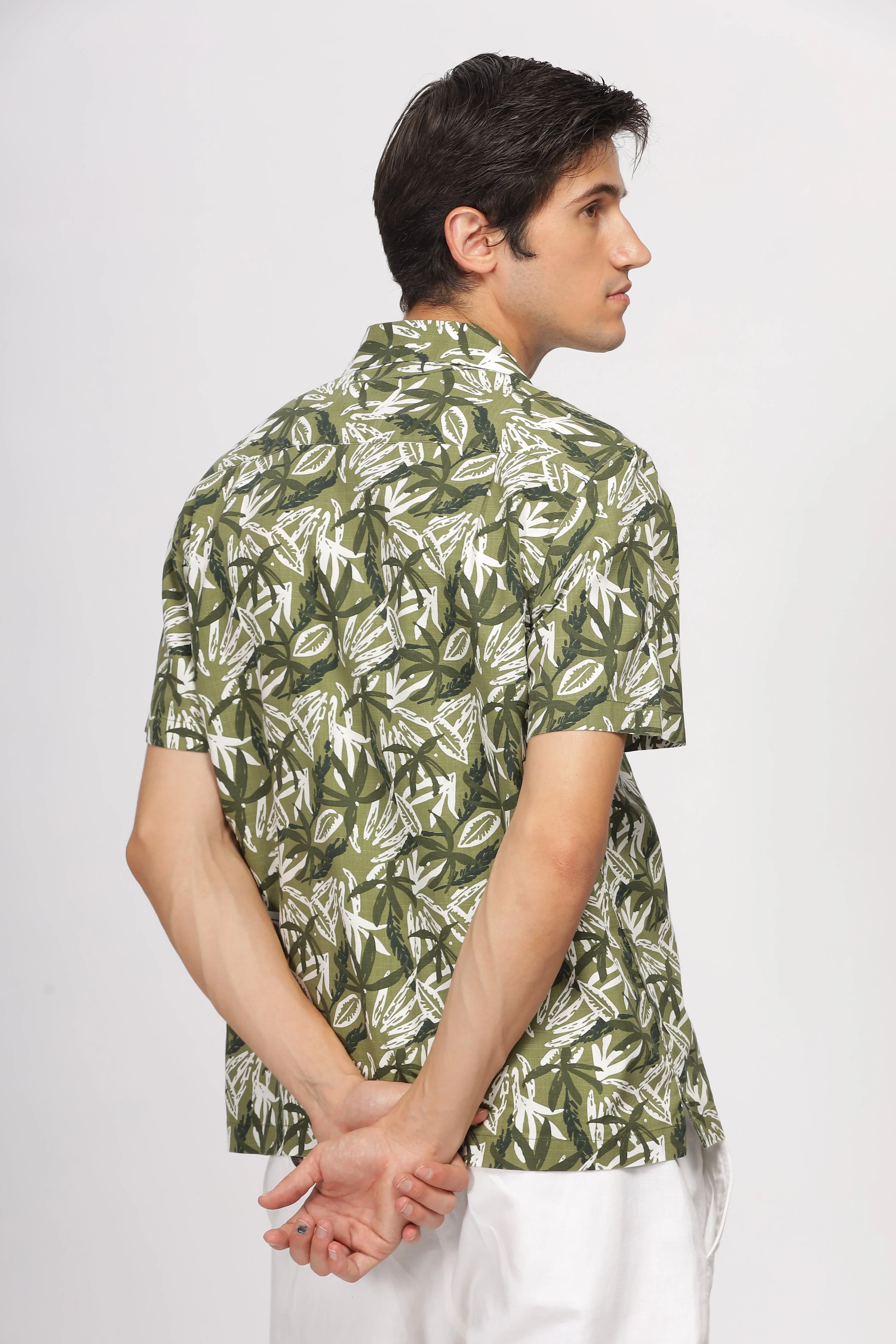 Uri Green Floral Resort Shirt - Image 4