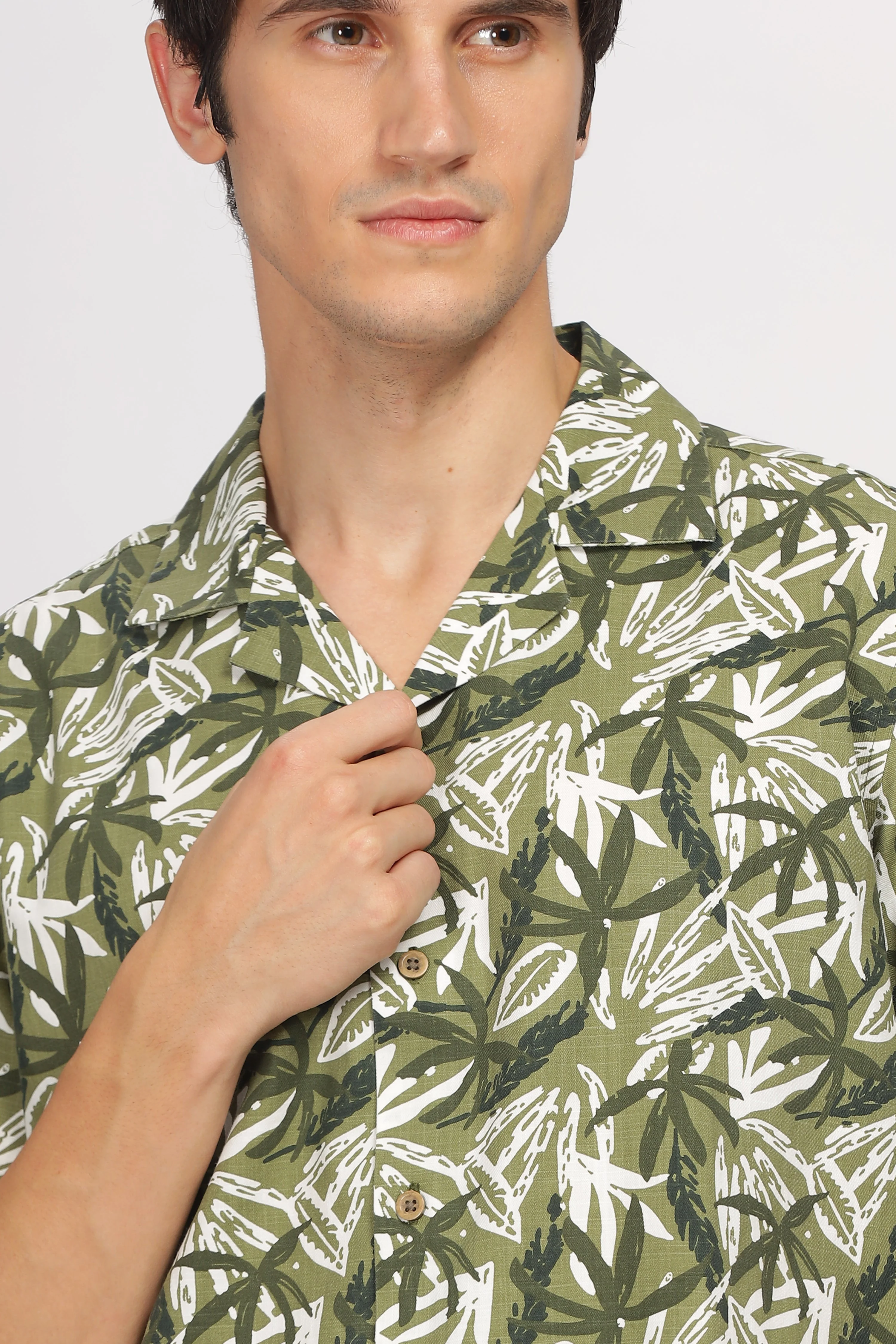 Uri Green Floral Resort Shirt - Image 6