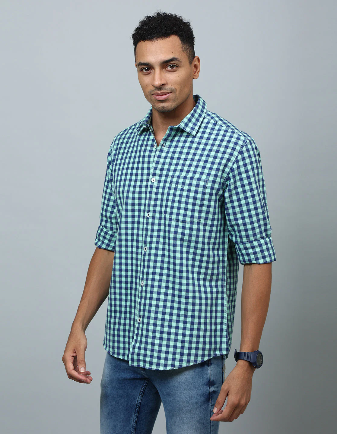 Uri Green Regular Fit Casual Shirt - Image 2