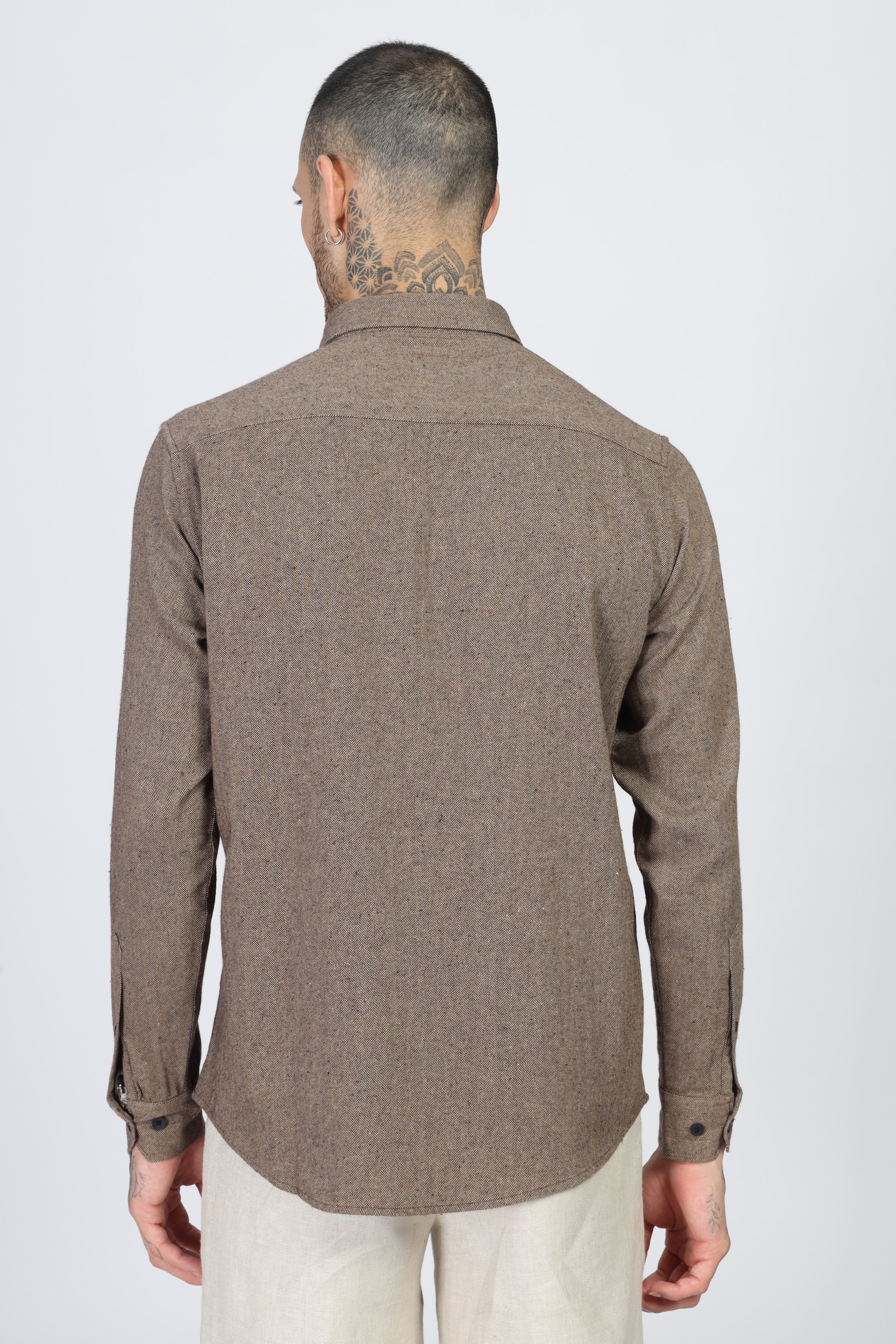 Uri Herringbone Regular Fit Casual Shirt - Image 3