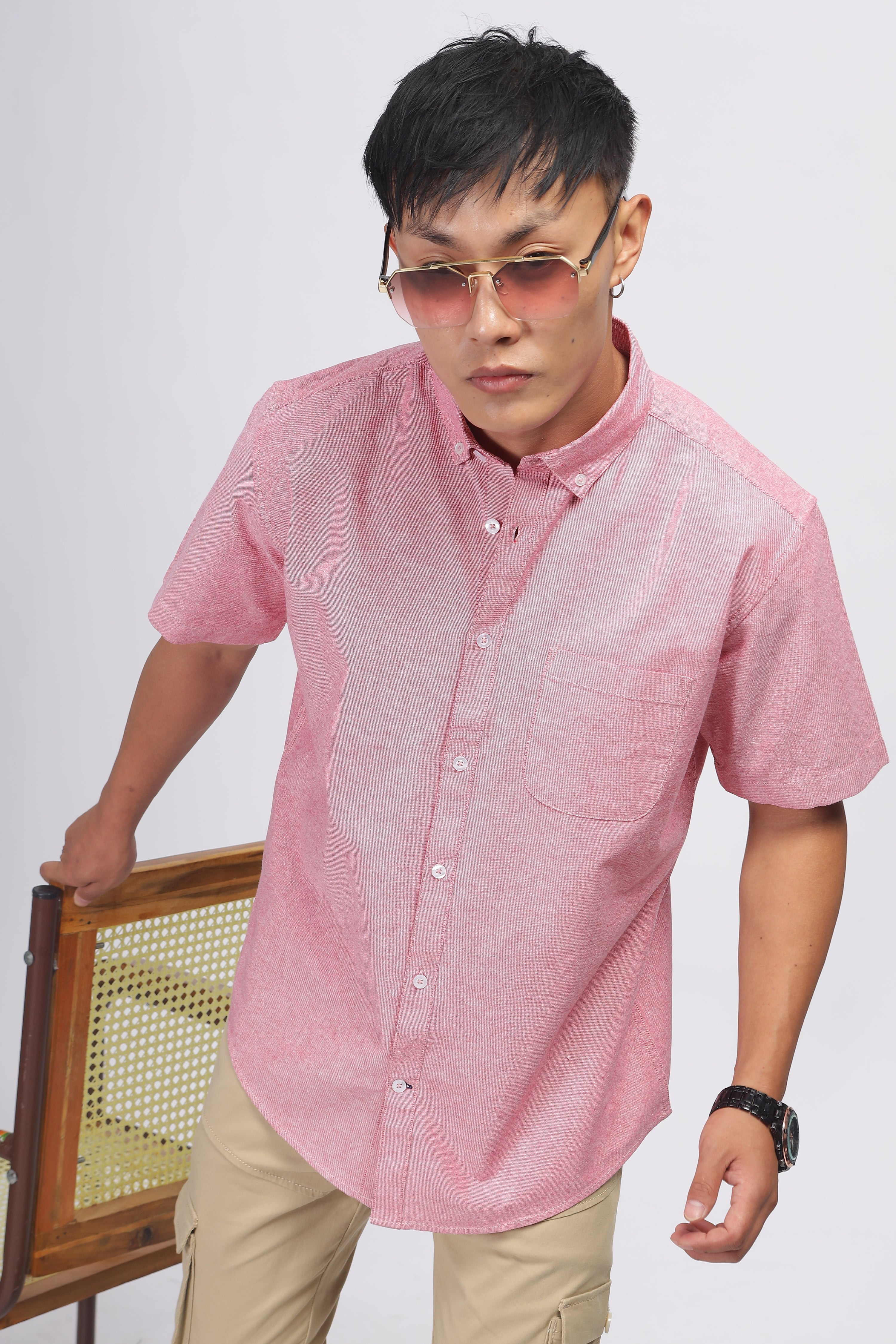 Uri Mauve Button Down Oxford Shirt - Image 24