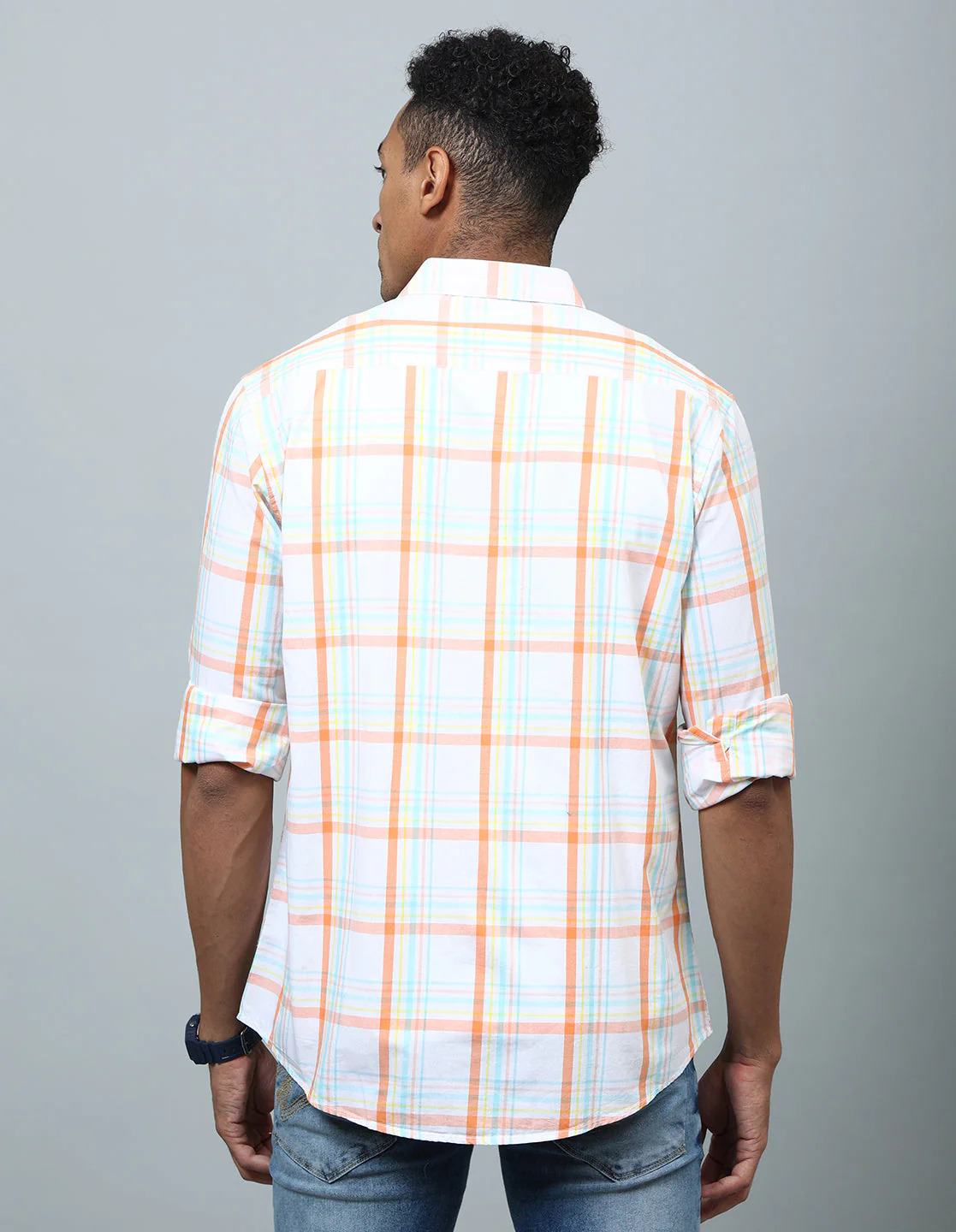 Uri Off White Regular Fit Checked Shirt - Image 5