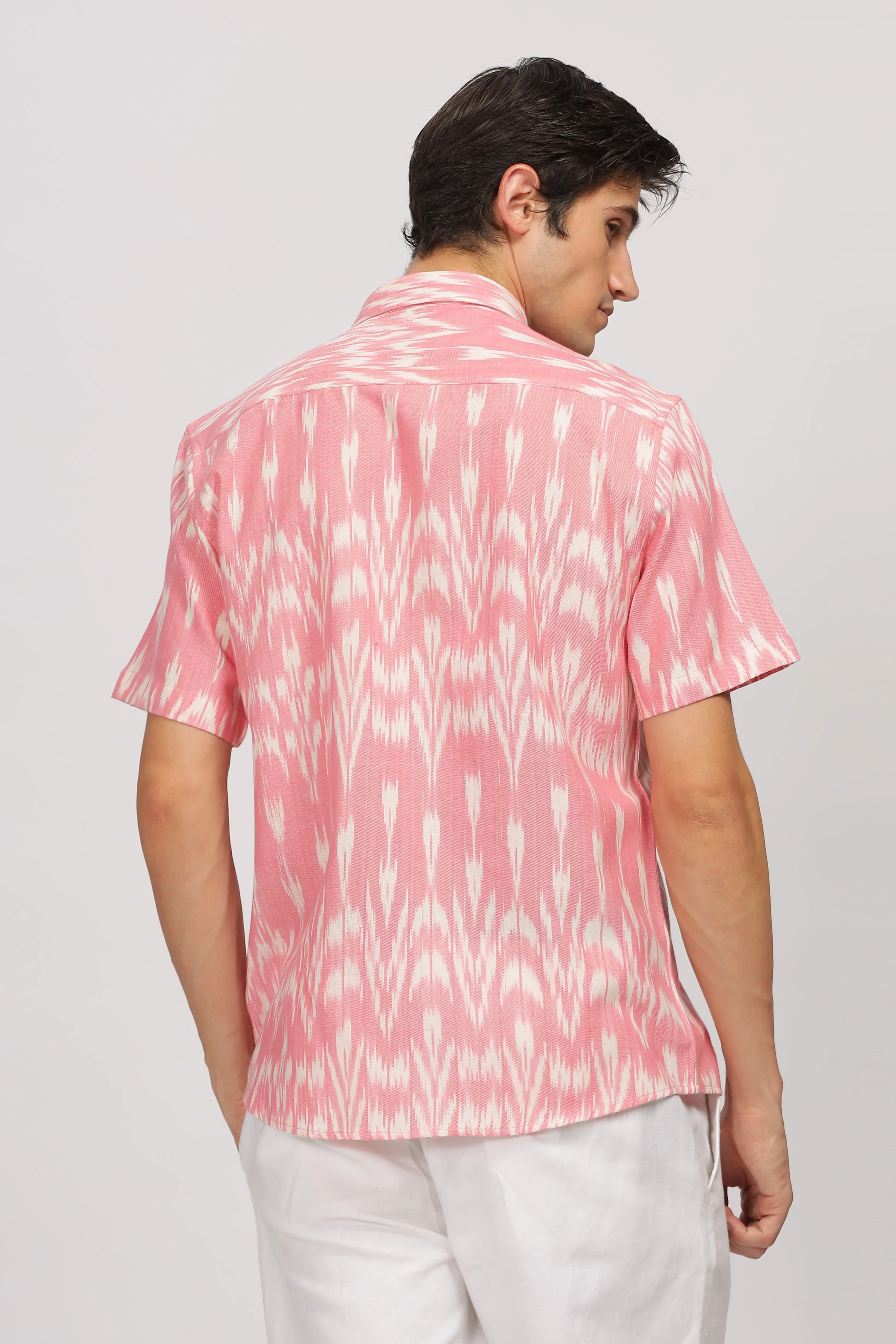 Uri Pink Ikat Regular Fit Casual Shirt - Image 4