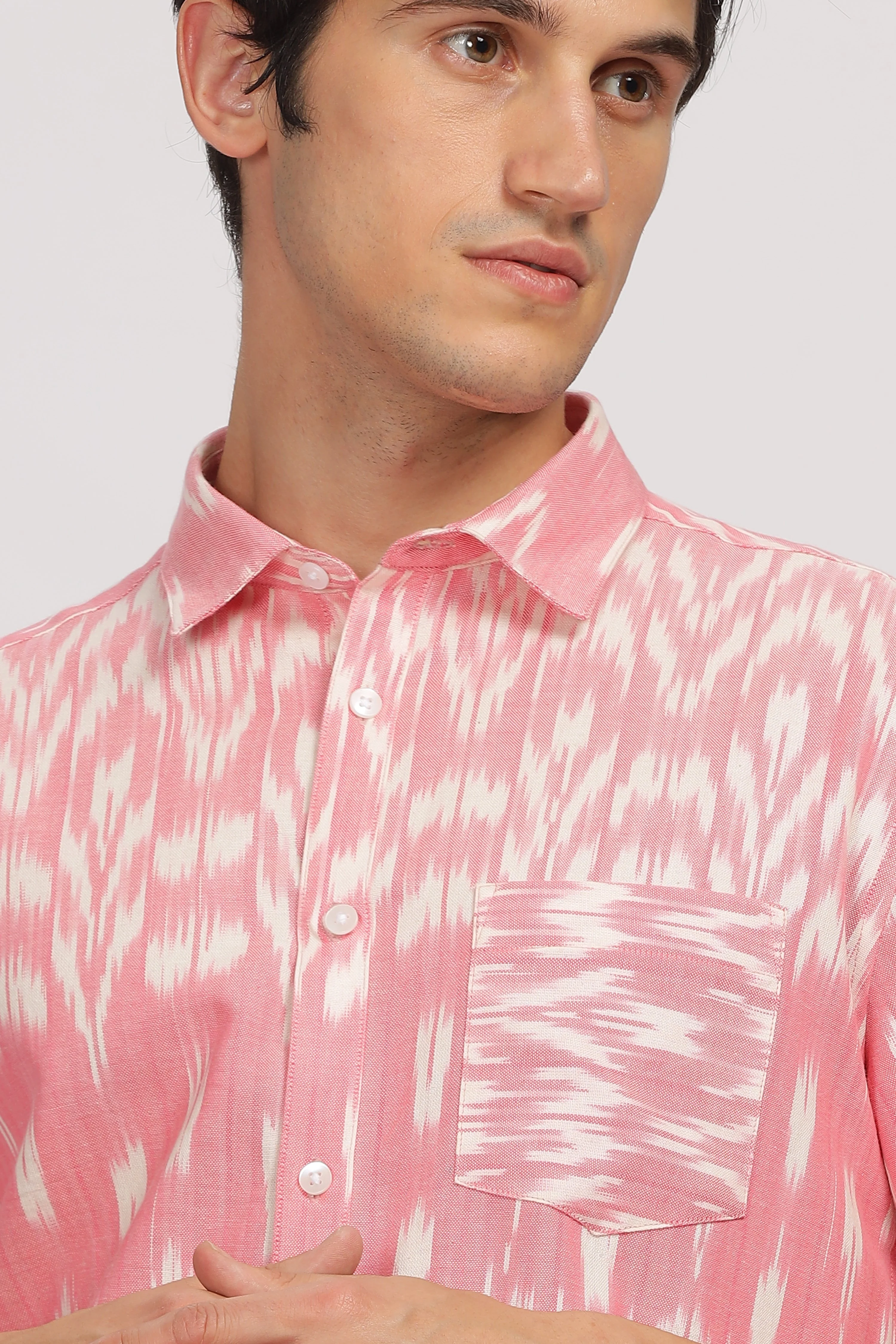 Uri Pink Ikat Regular Fit Casual Shirt - Image 7