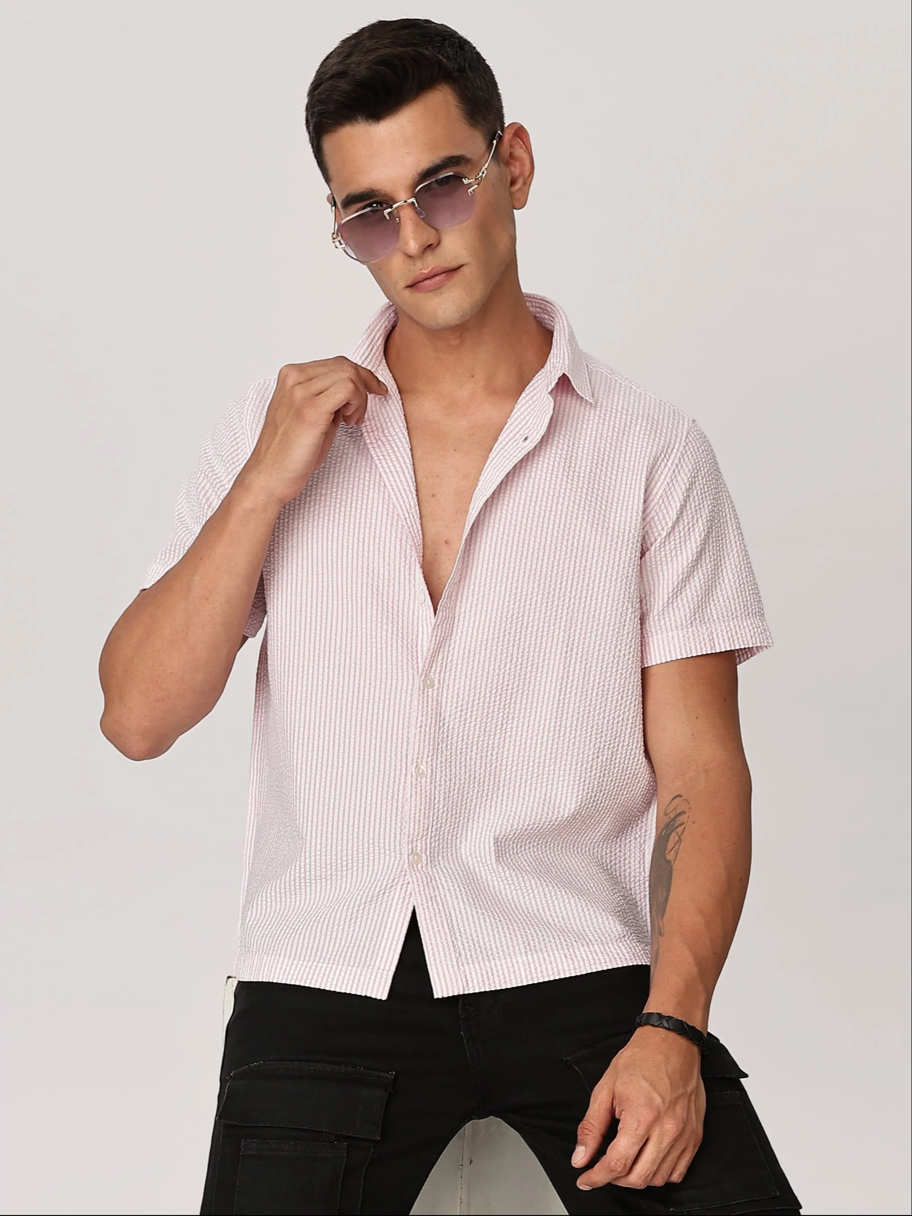 Uri Pink Seersucker Shirt - Image 2