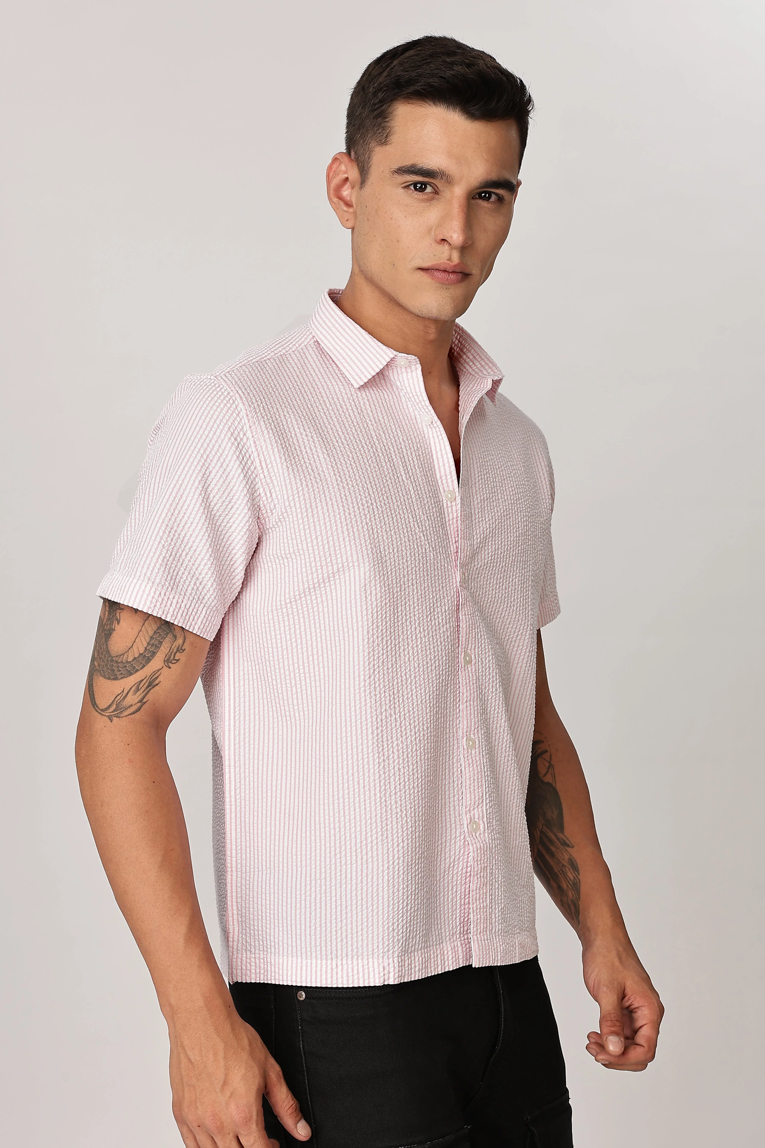 Uri Pink Seersucker Shirt - Image 3