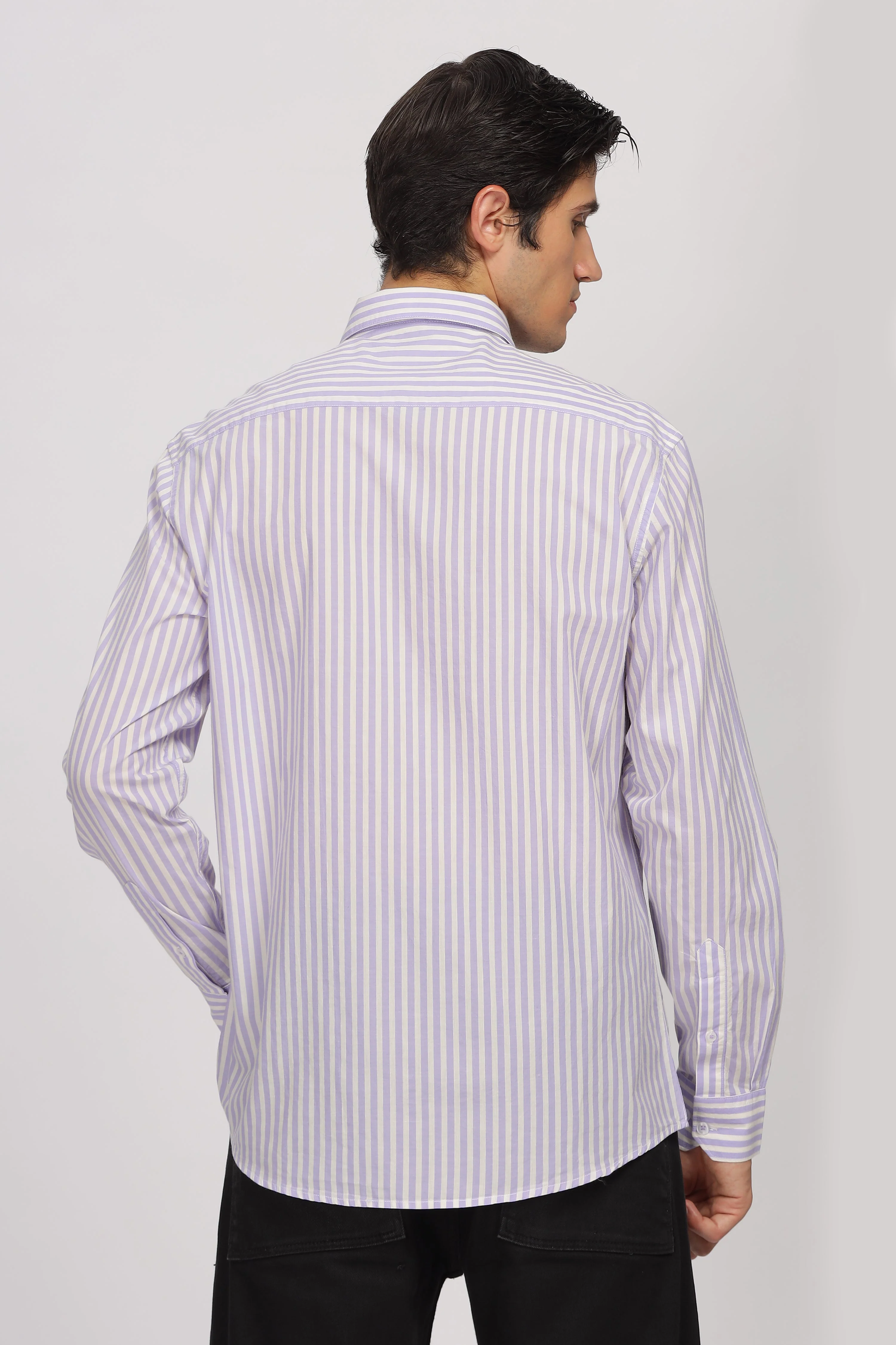 Uri Purple Stripe Full Sleeve Shirt - Image 4