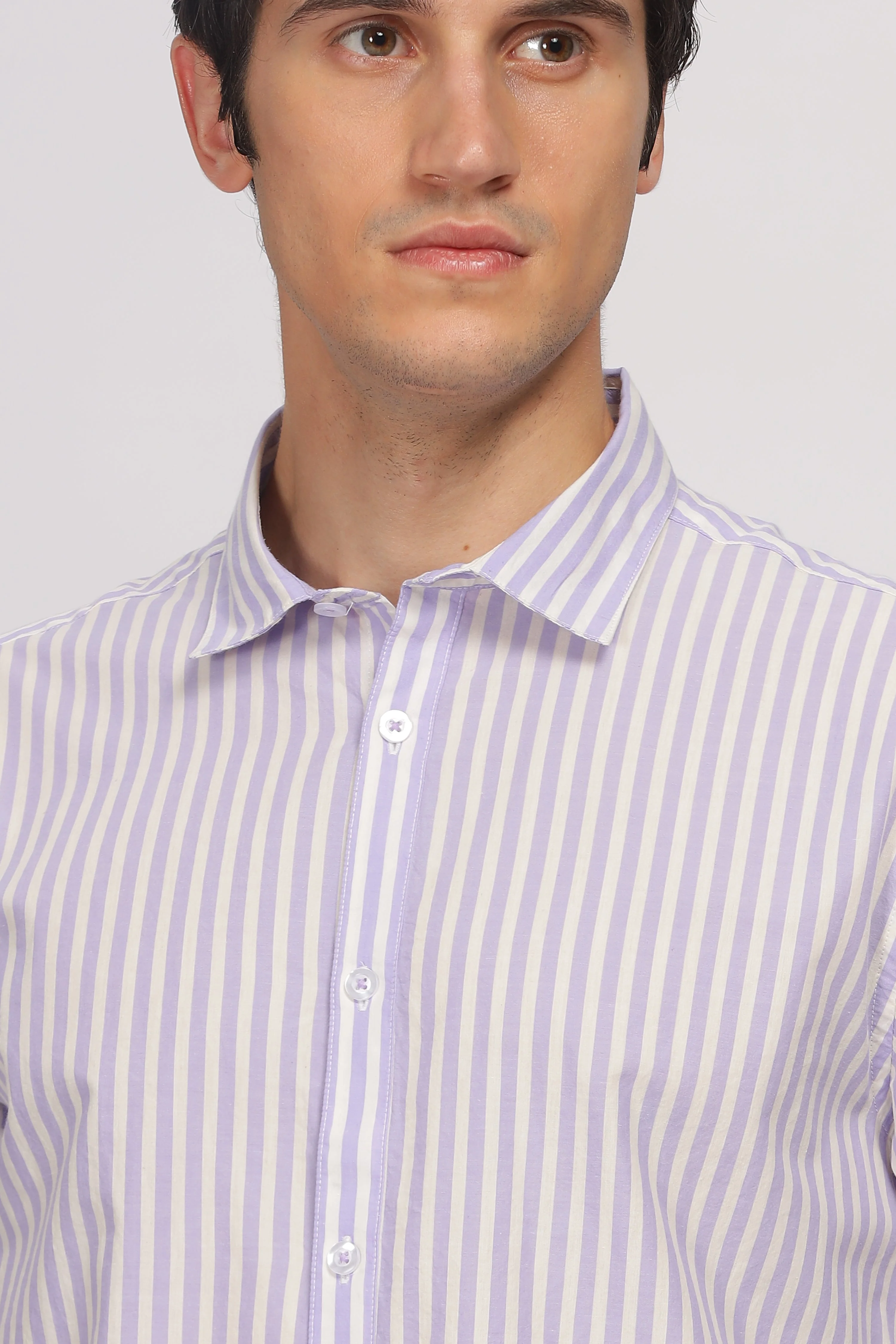 Uri Purple Stripe Full Sleeve Shirt - Image 7