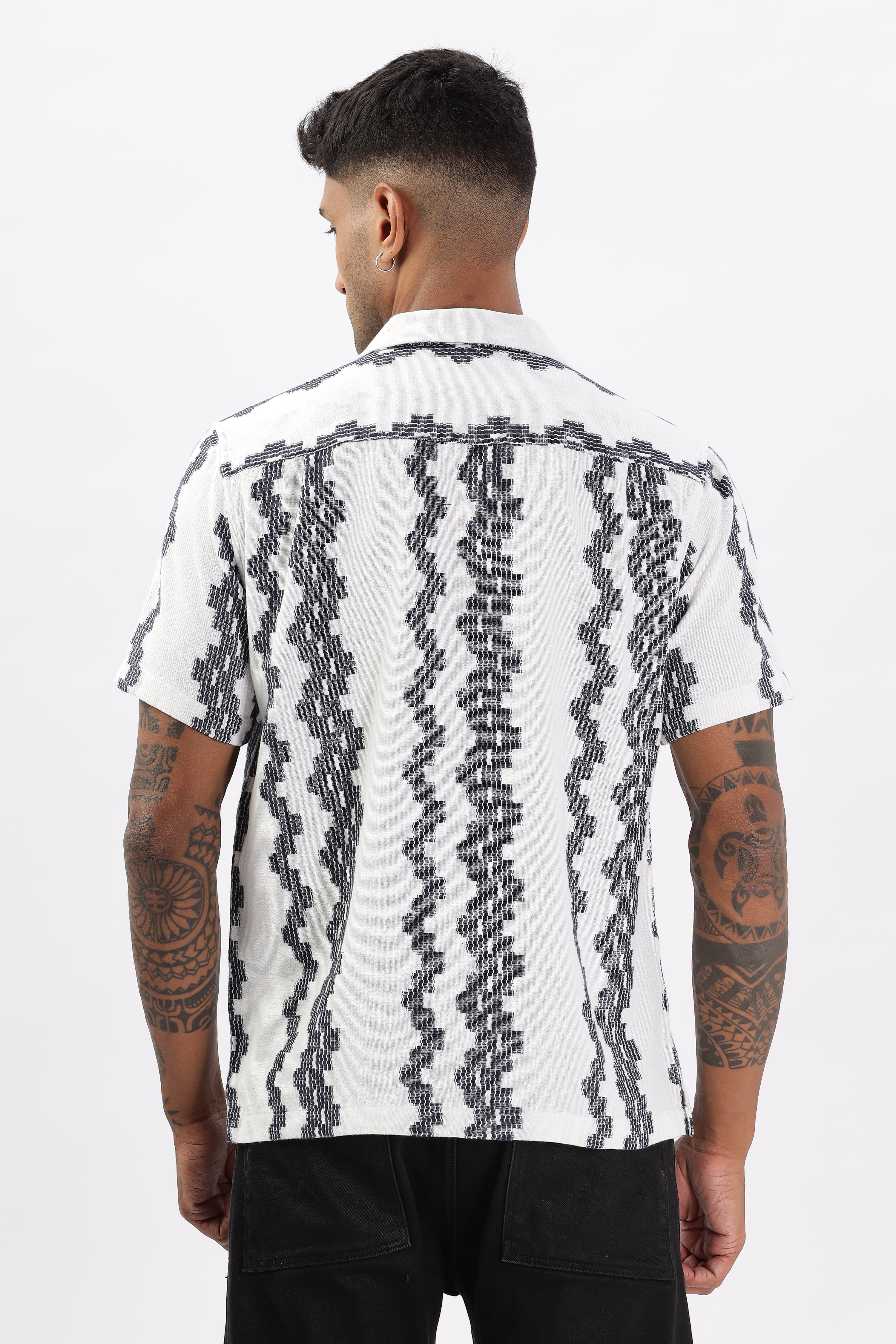 Uri White Crochet Resort Fit Cotton Shirt - Image 5