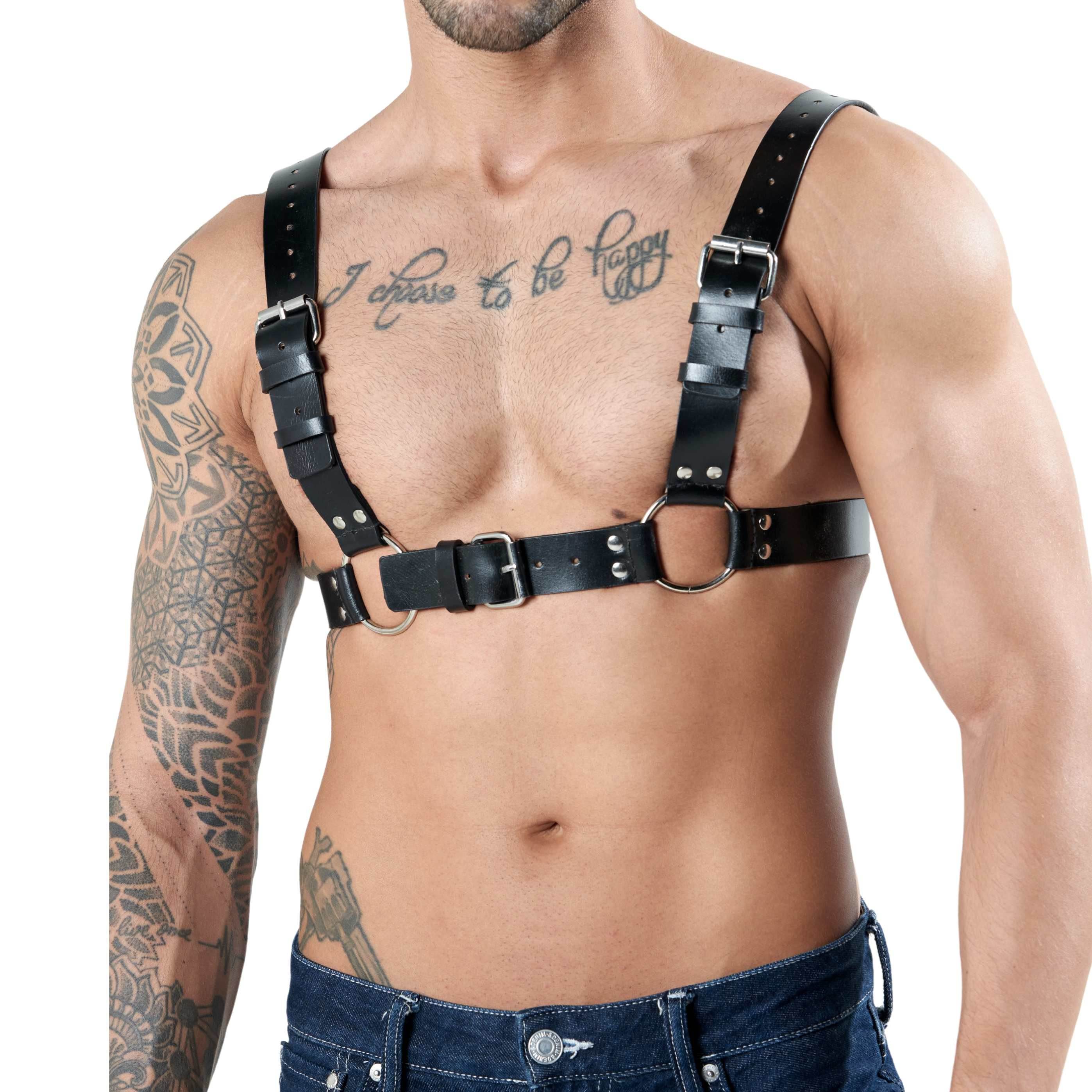 Utilitarian Leather Chest Harness - Image 5