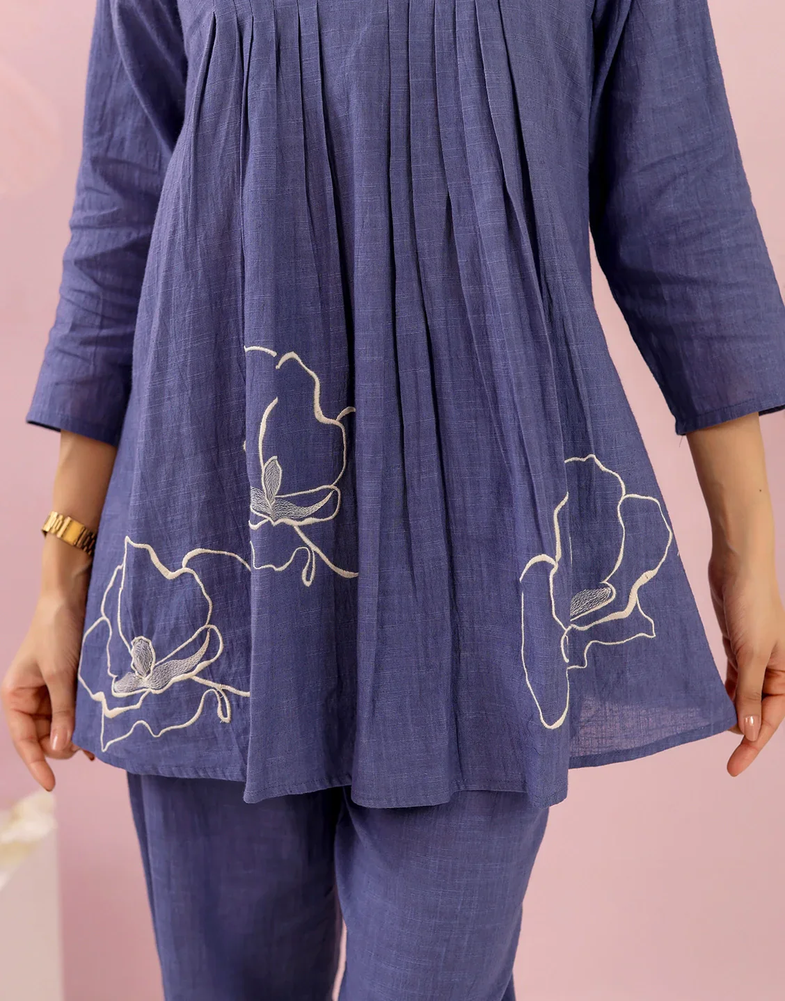 VAAYU BLUE EMBROIDERED CO-ORD SET - Image 6