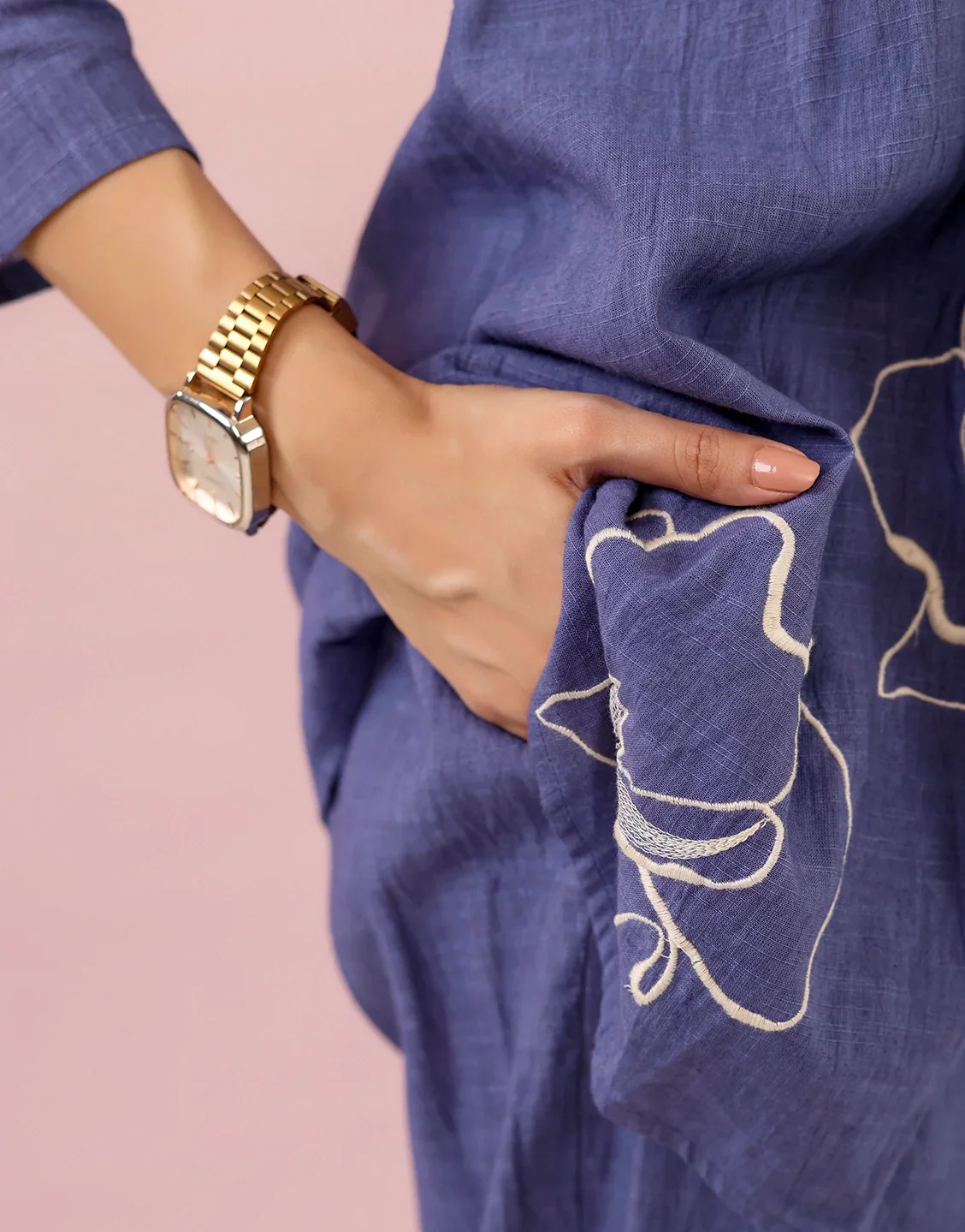 VAAYU BLUE EMBROIDERED CO-ORD SET - Image 7