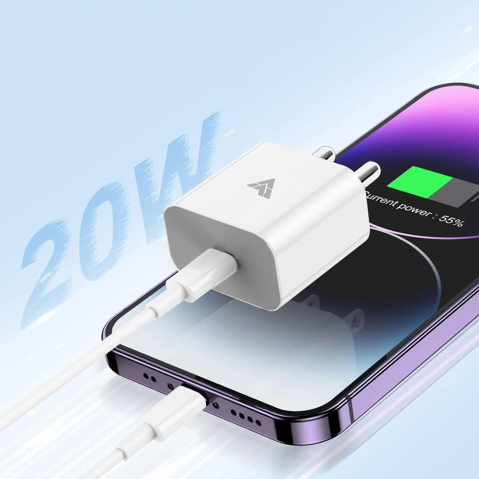 Vaku ® Aiges 20W PD Port Charger Type C [Apple MFi Certified] Adapter for iPhone and Android Devices - Image 9