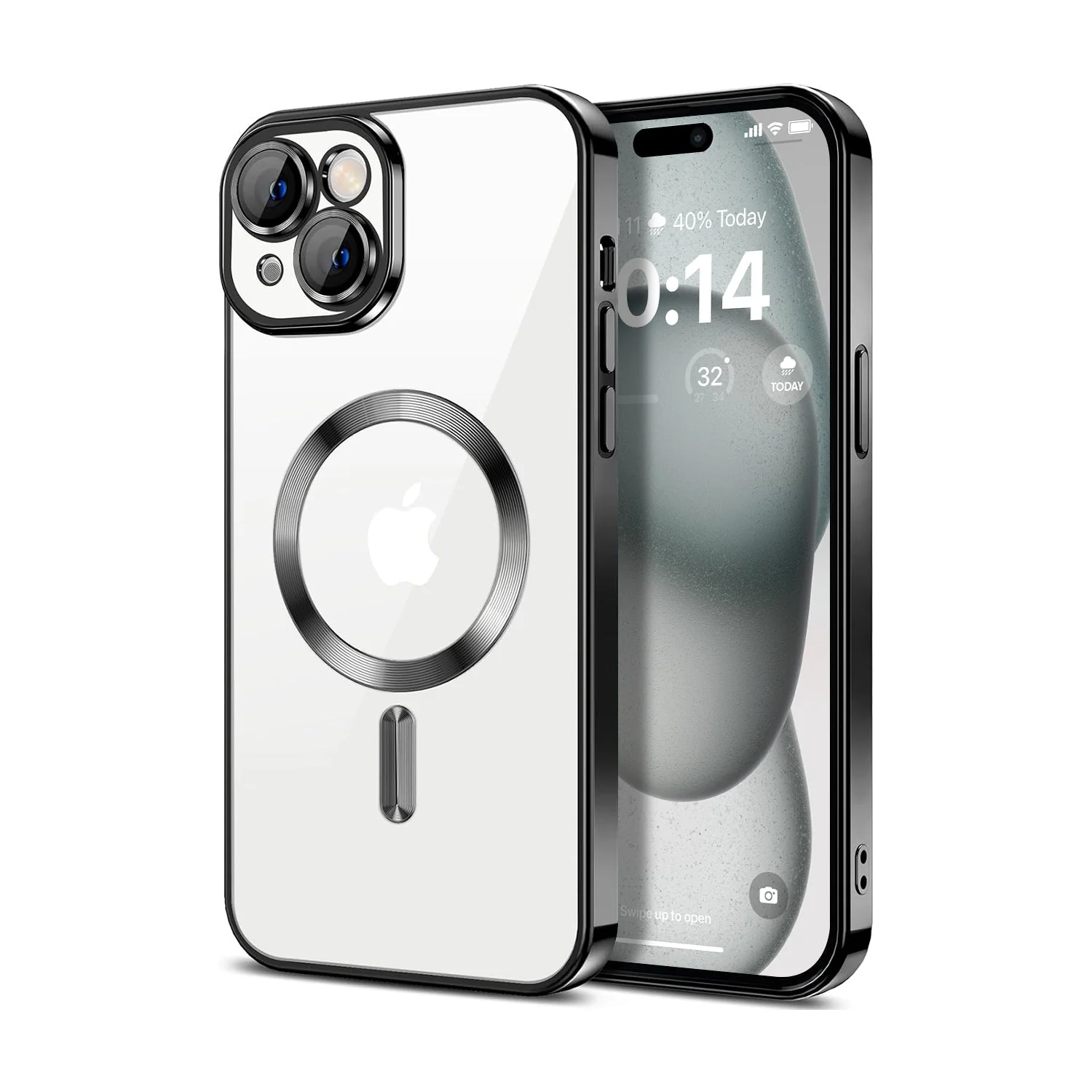 Vaku ® Apple iPhone 15 Luxury Electroplated Magnetic Magsafe Camera Protection TPU Back Cover Case - Image 3