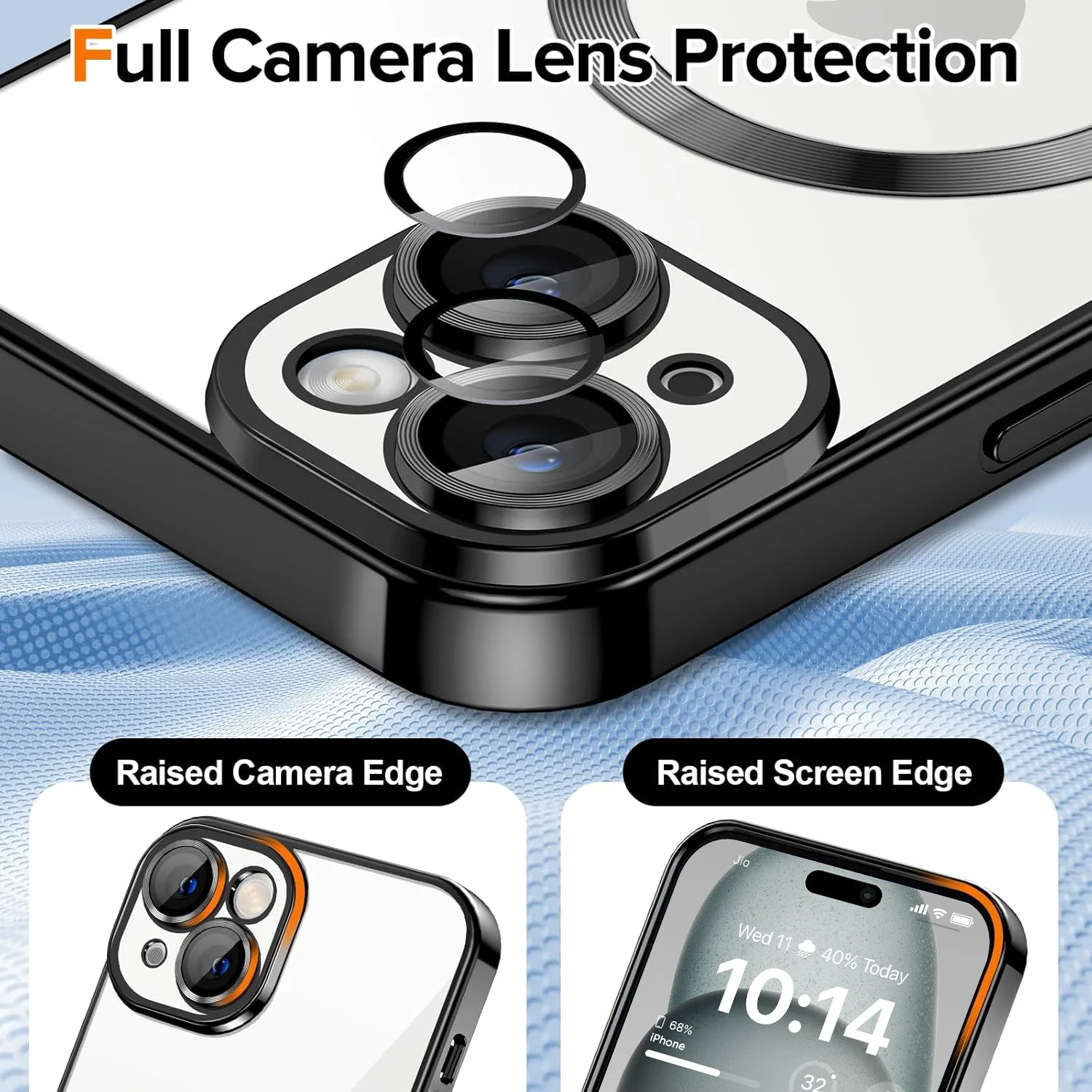 Vaku ® Apple iPhone 15 Luxury Electroplated Magnetic Magsafe Camera Protection TPU Back Cover Case - Image 7