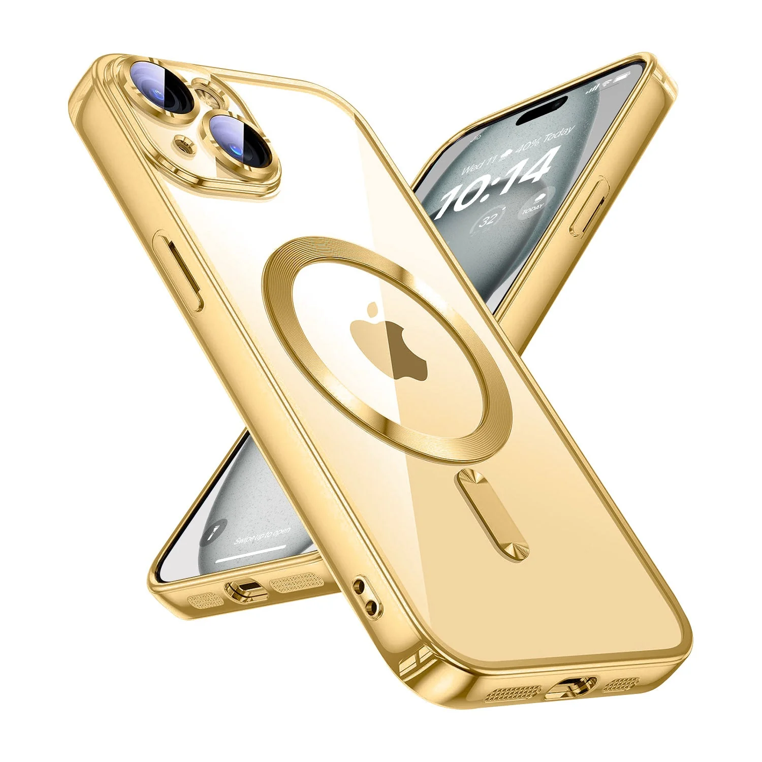 Vaku ® Apple iPhone 15 Plus Luxury Electroplated Magnetic Magsafe Camera Protection TPU Back Cover Case - Image 4