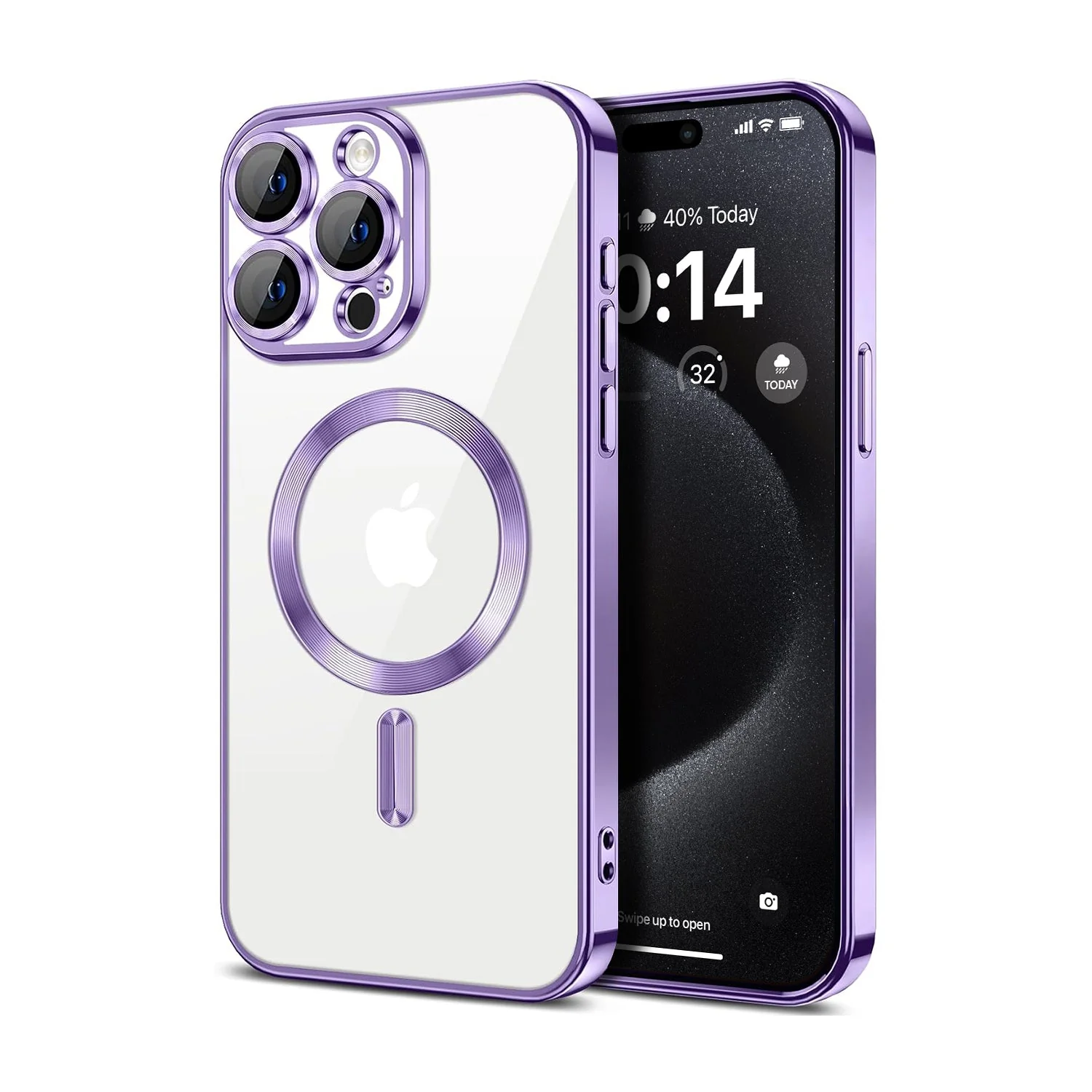 Vaku ® Apple iPhone 15 Pro Max Luxury Electroplated Magnetic Magsafe Camera Protection TPU Back Cover Case - Image 10