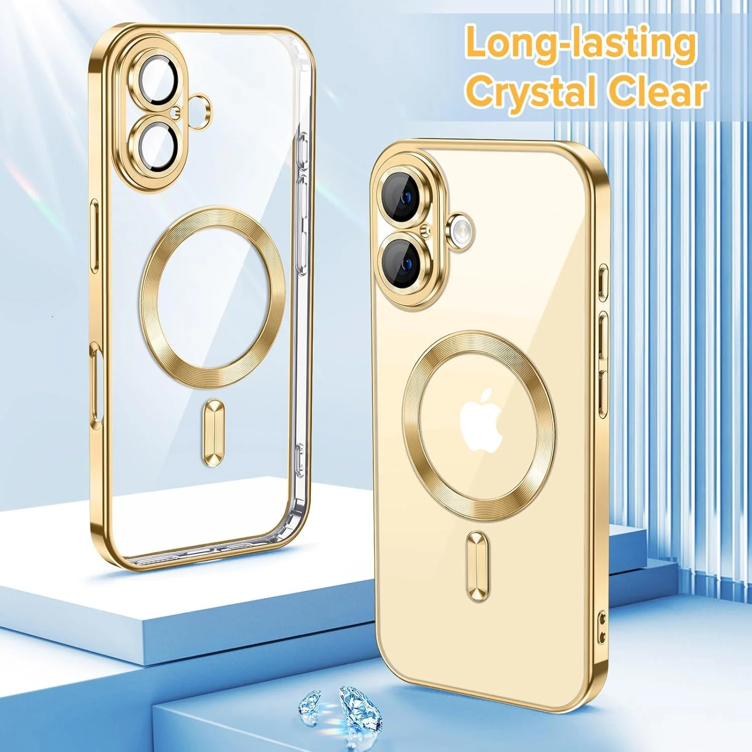 Vaku ® Apple iPhone 16 Luxury Electroplated Magnetic Magsafe Camera Protection TPU Back Cover Case - Image 5