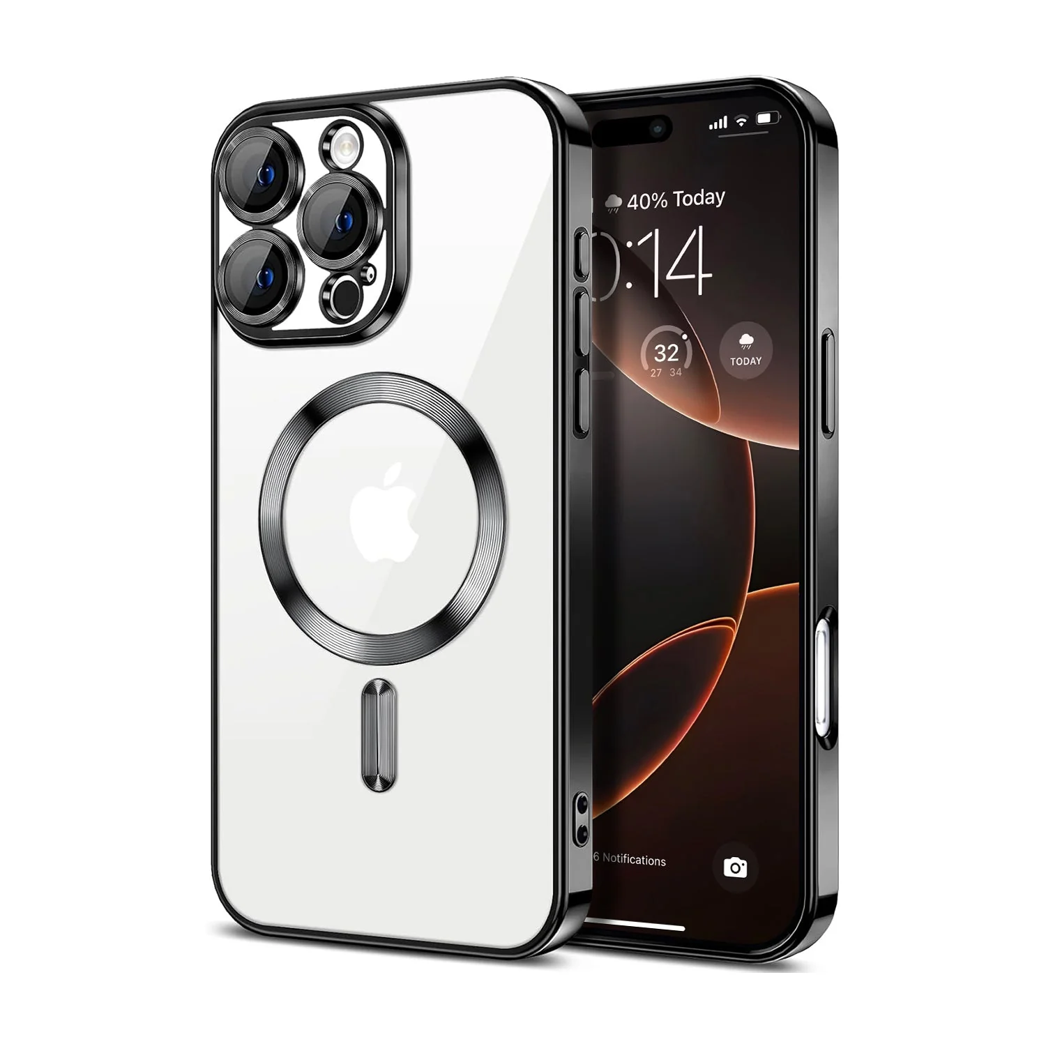 Vaku ® Apple iPhone 16 Pro Luxury Electroplated Magnetic Magsafe Camera Protection TPU Back Cover Case - Image 3
