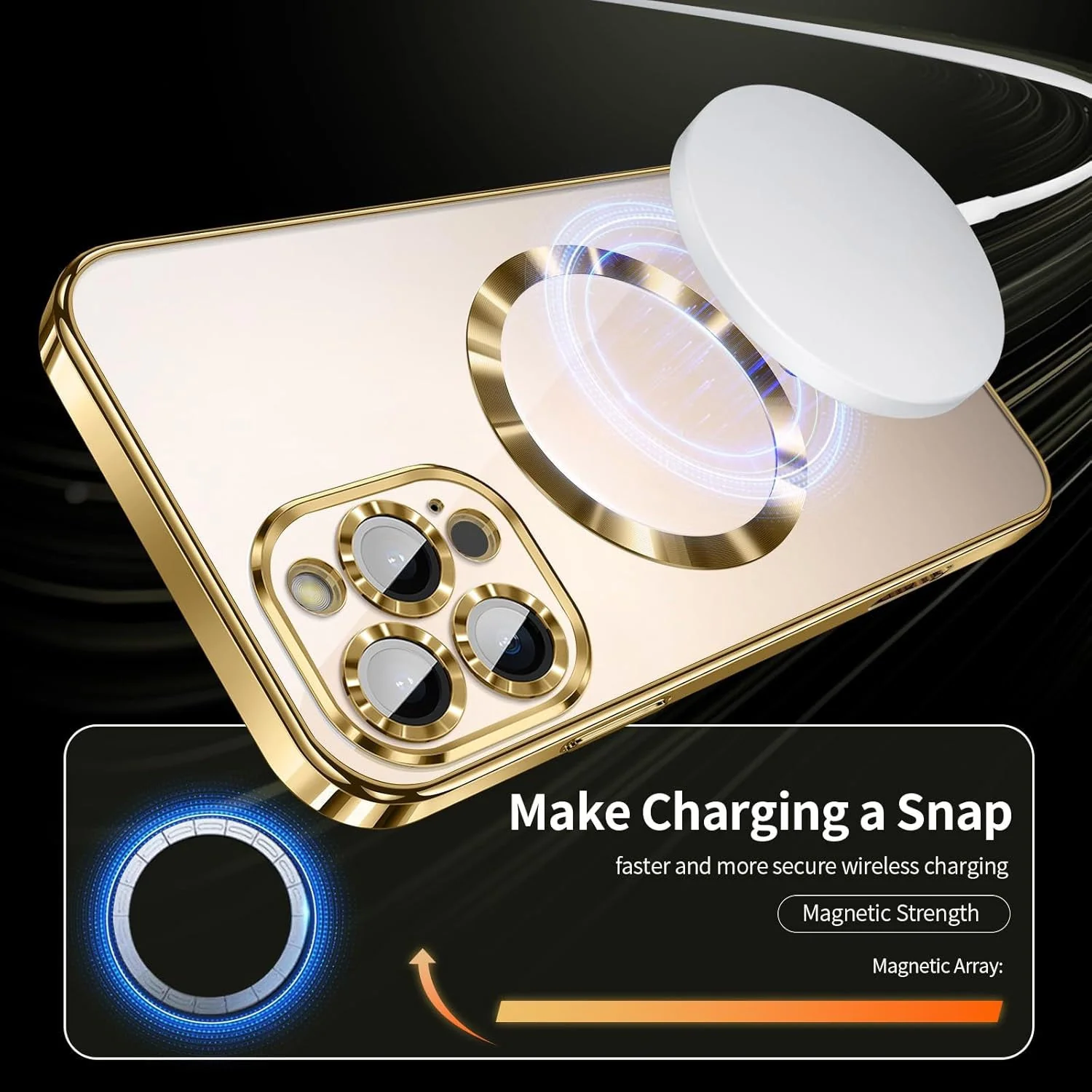 Vaku ® Apple iPhone 16 Pro Luxury Electroplated Magnetic Magsafe Camera Protection TPU Back Cover Case - Image 6